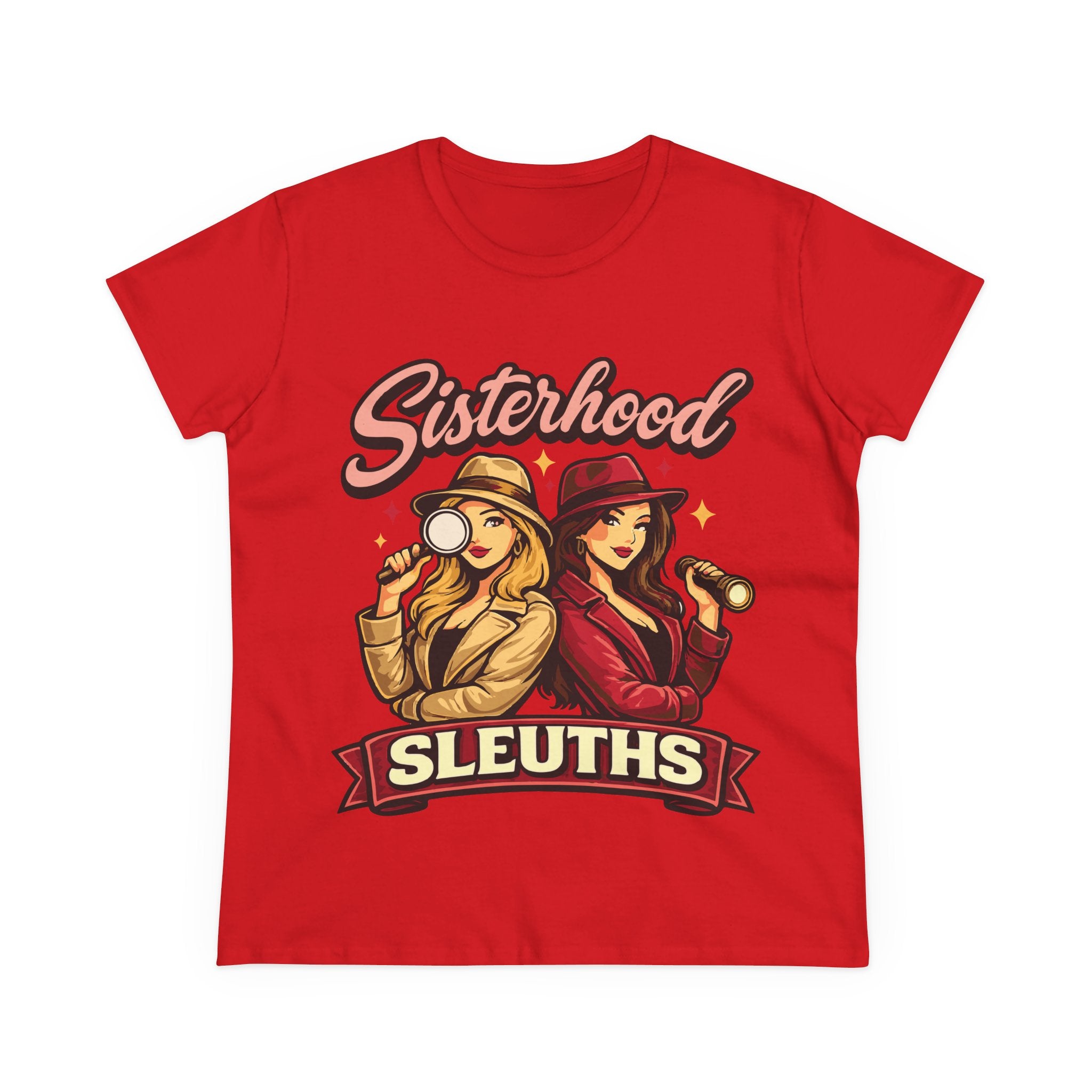 Sisterhood Sleuths Women's Tee — Retro Detective Graphic Shirt