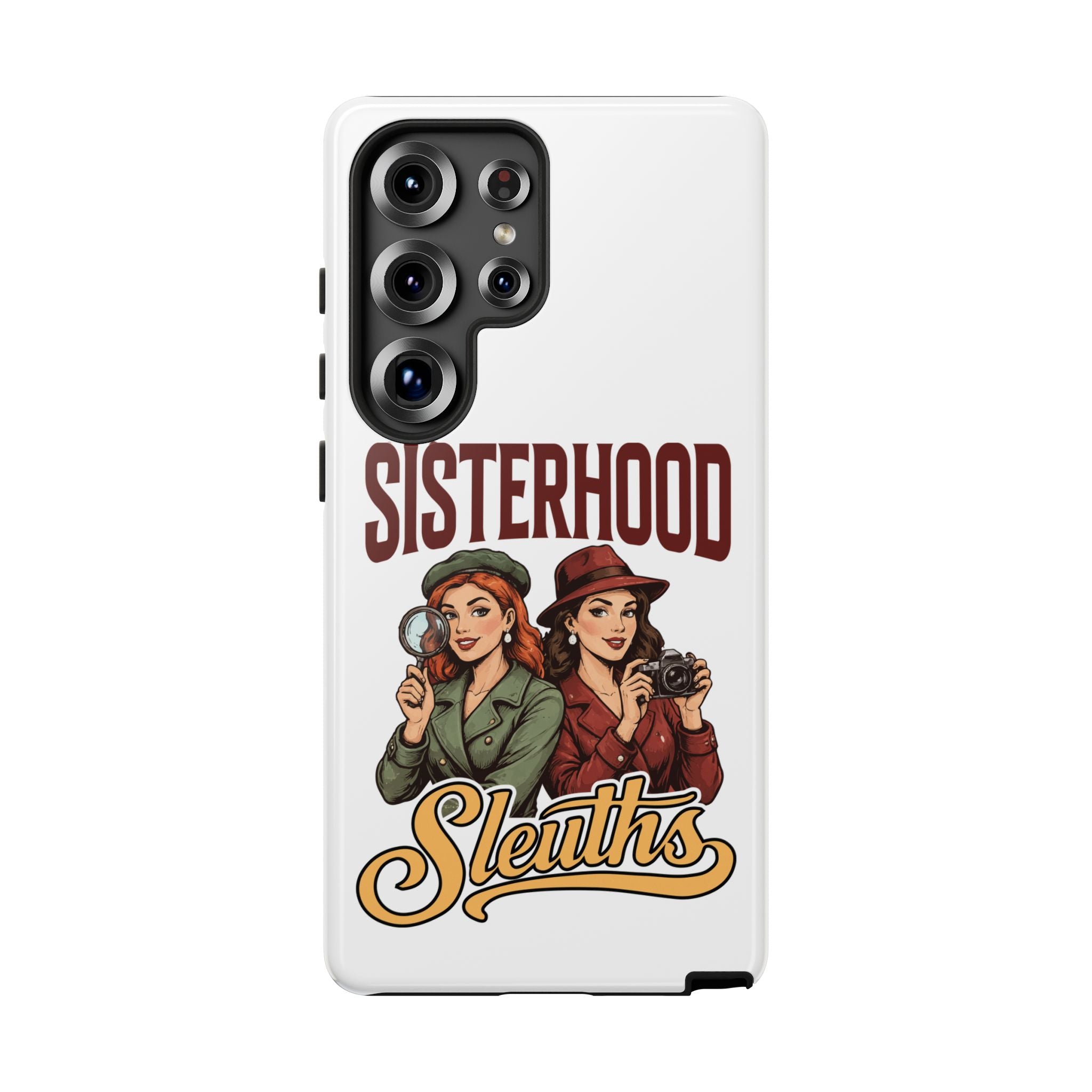 Sisterhood Sleuths Phone Case — Vintage Detective Duo Protective Cover