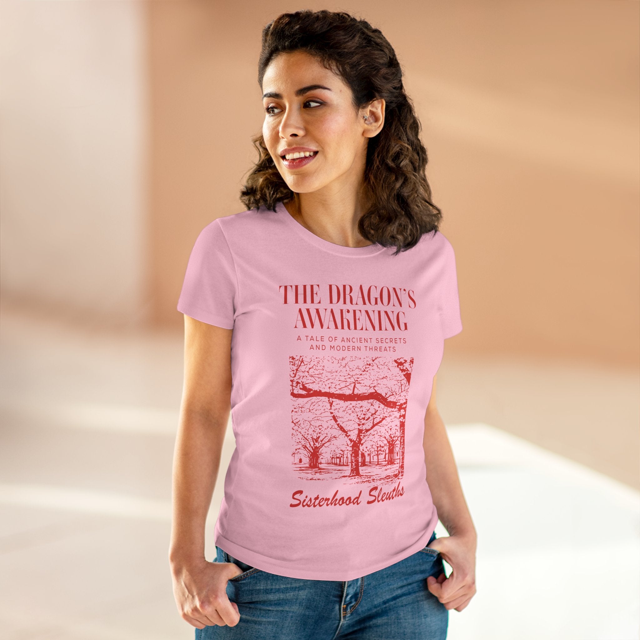 The Dragon’s Awakening Sisterhood Sleuths Tee — Vintage Mystery Book Cover Graphic Shirt