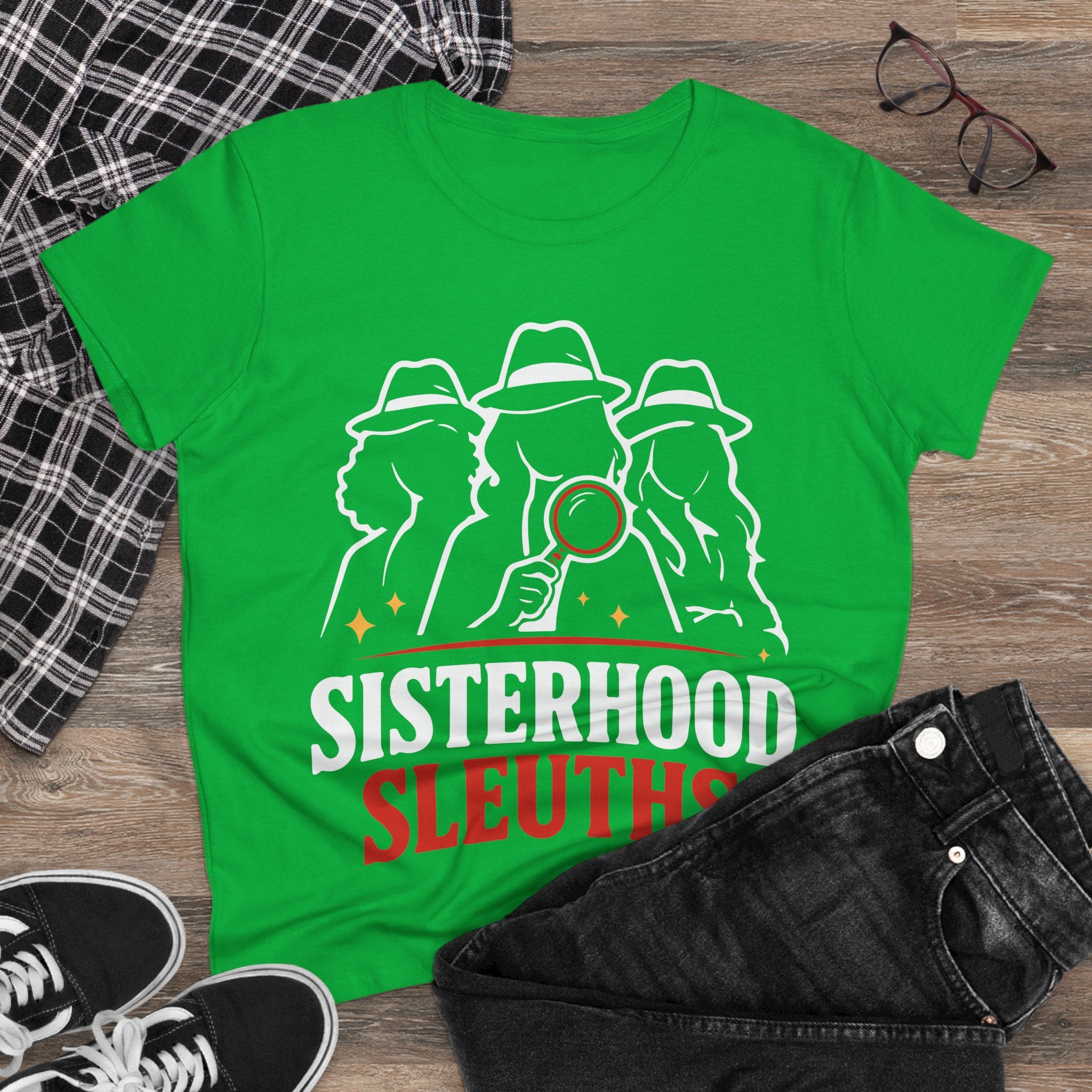 Sisterhood Sleuths Women's Tee - Detective Squad Graphic T-Shirt