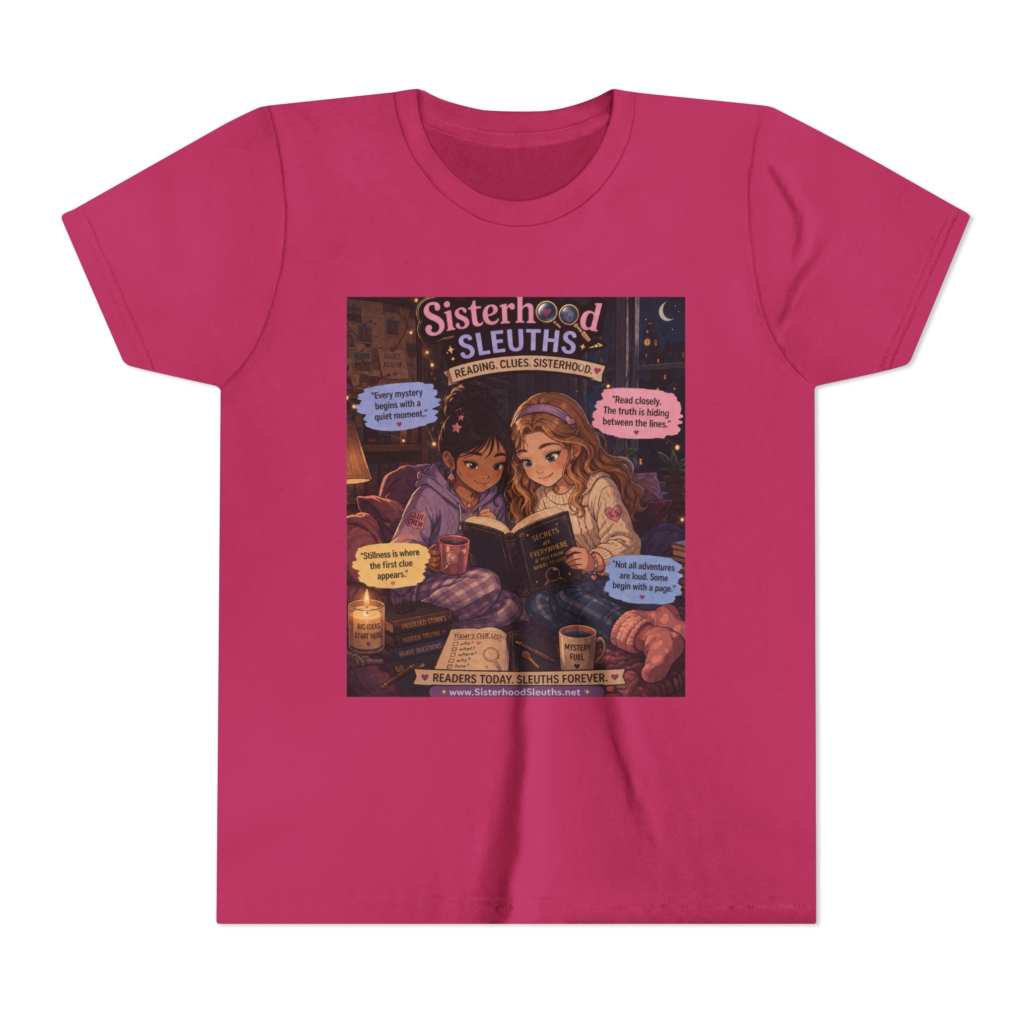 Youth Tee — "Sisterhood Sleuths" Cozy Mystery Book Club Graphic