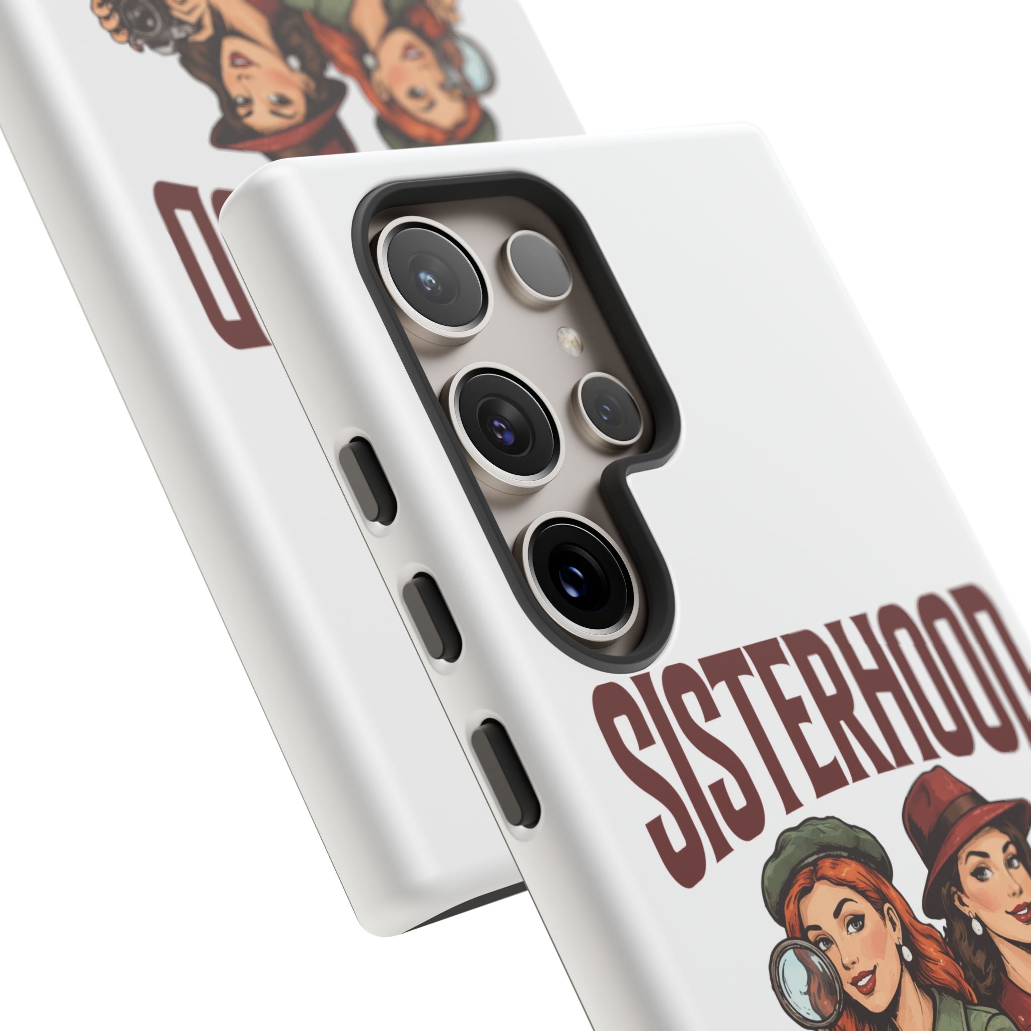 Sisterhood Sleuths Phone Case — Vintage Detective Duo Protective Cover