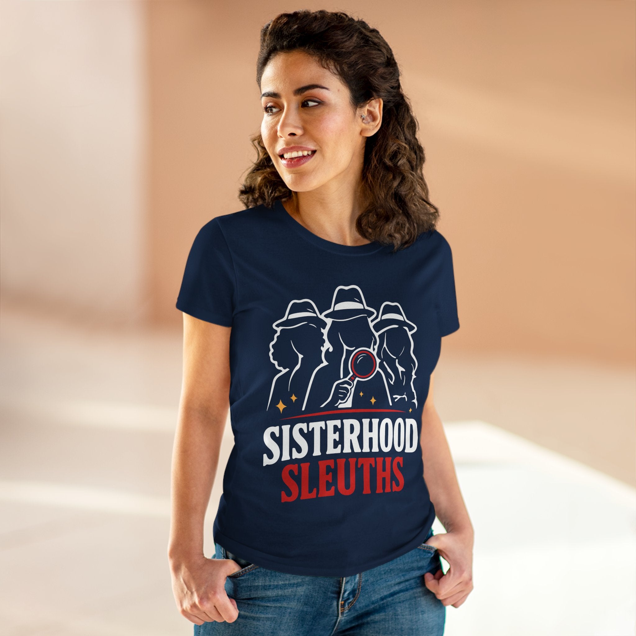 Sisterhood Sleuths Women's Tee - Detective Squad Graphic T-Shirt