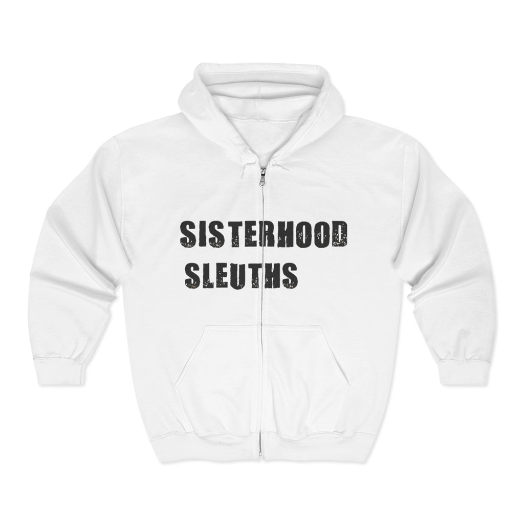 Sisterhood Sleuths Full Zip Hoodie - Cozy Gift for Women, Perfect for Friends' Gatherings, Casual Outfits, Mother’s Day, Detective Parties