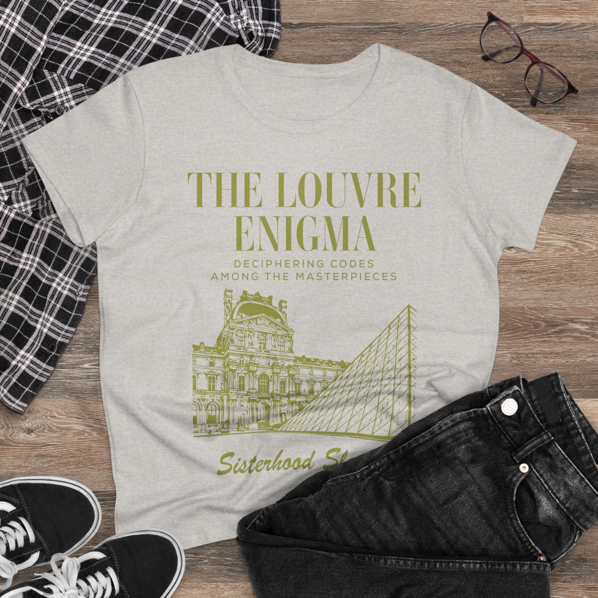 The Louvre Enigma Graphic Tee — Sisterhood Sleuths Museum Puzzle T‑Shirt