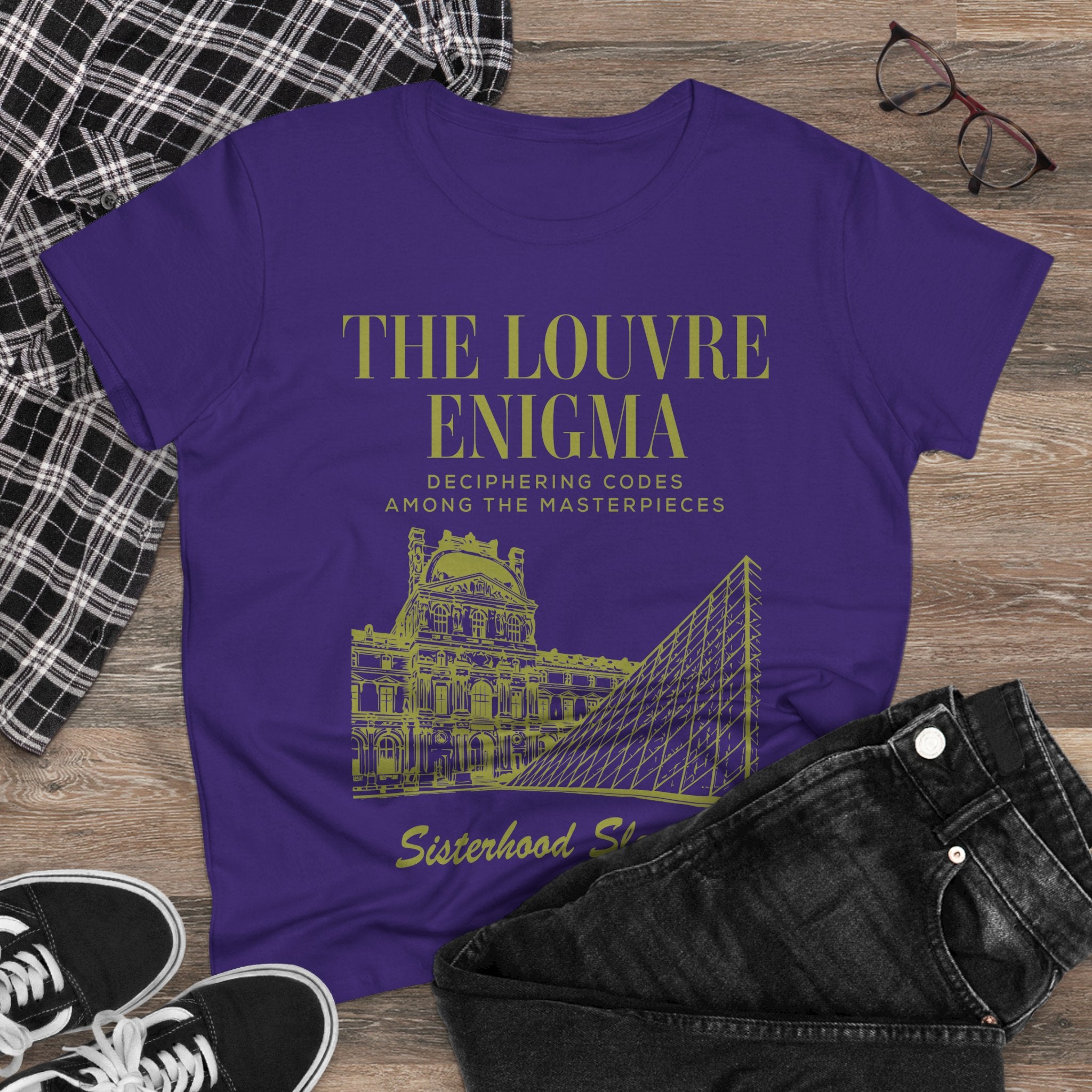 The Louvre Enigma Graphic Tee — Sisterhood Sleuths Museum Puzzle T‑Shirt