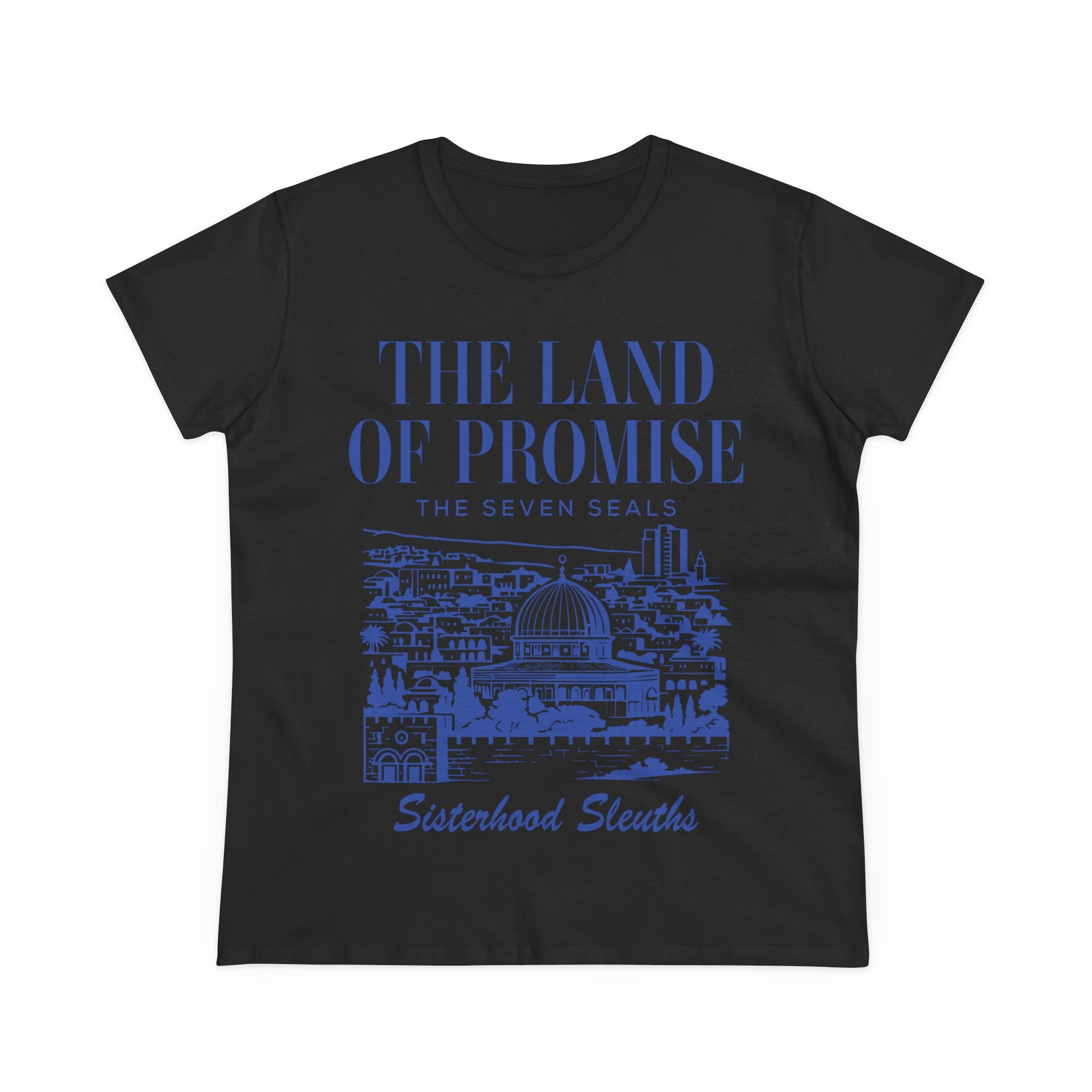 The Land of Promise Tee — "The Seven Seals" Sisterhood Sleuths Graphic Shirt