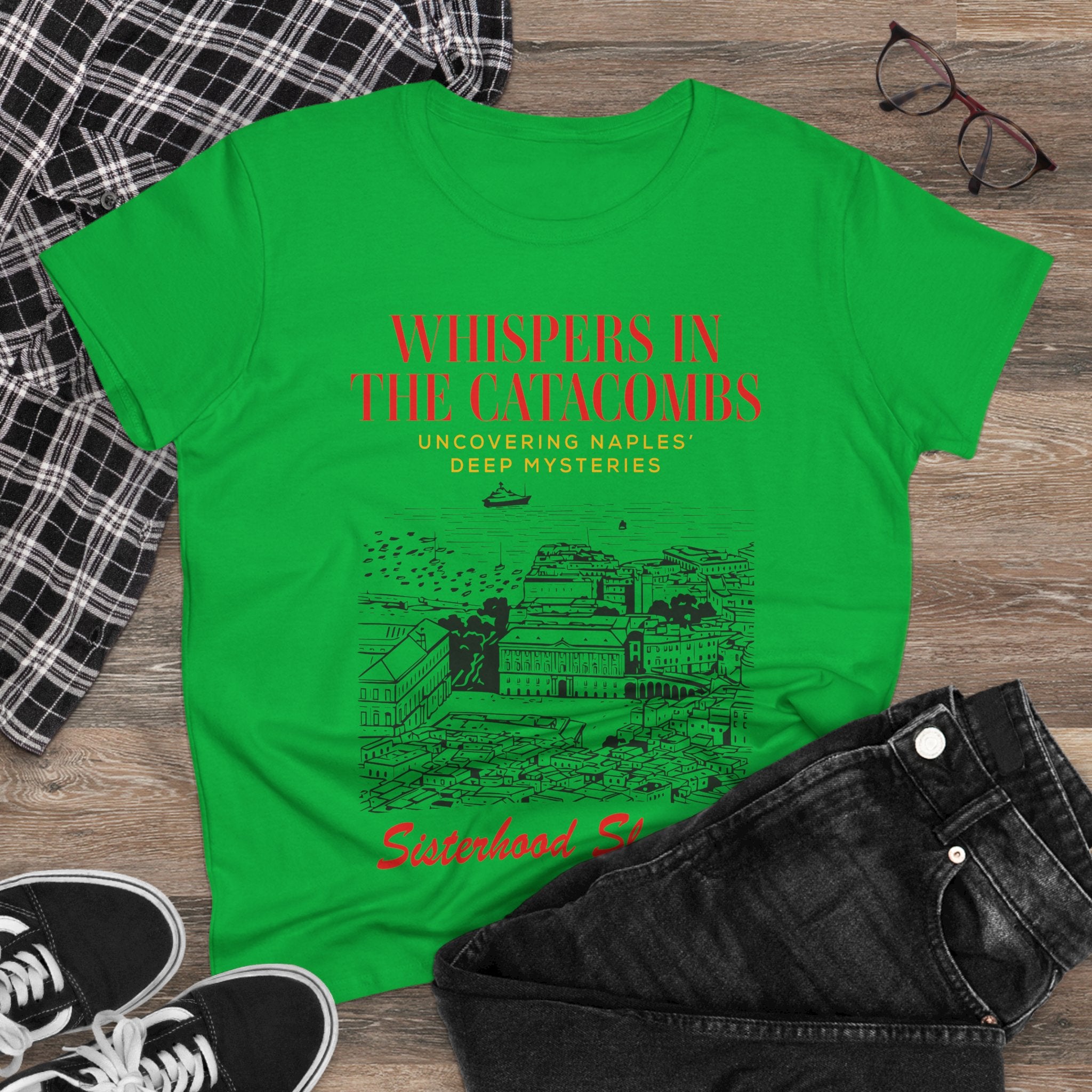 Whispers in the Catacombs Tee — Sisterhood Sleuths Mystery Book Shirt