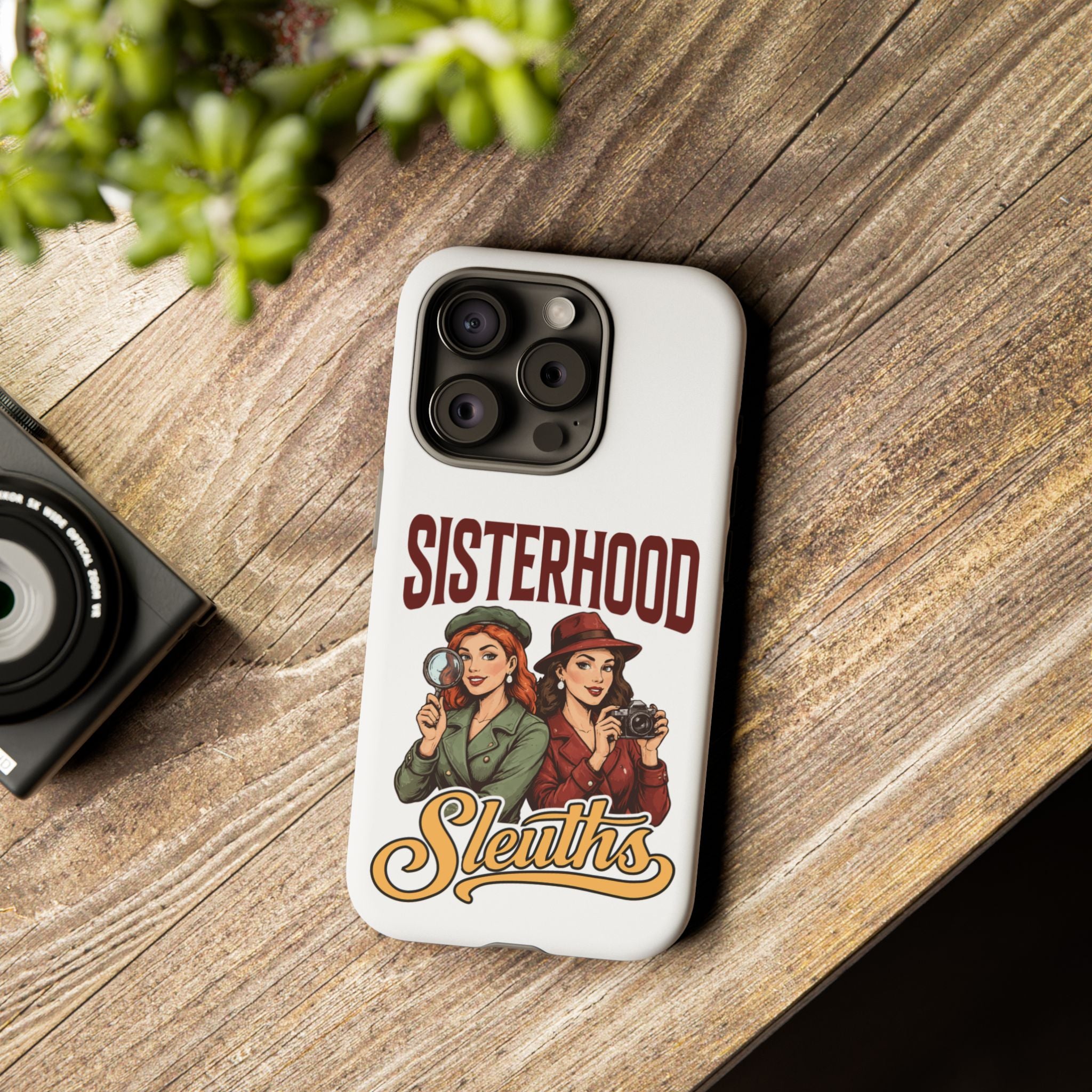 Sisterhood Sleuths Phone Case — Vintage Detective Duo Protective Cover