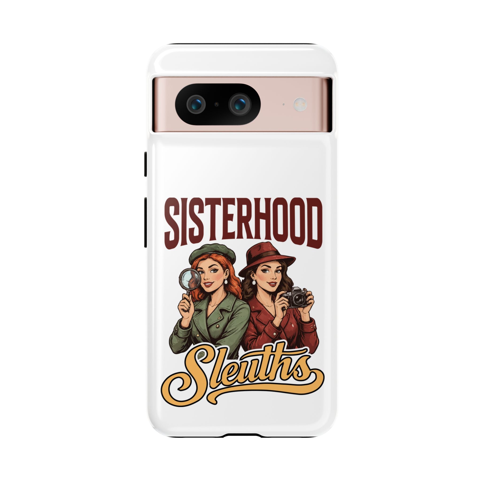 Sisterhood Sleuths Phone Case — Vintage Detective Duo Protective Cover