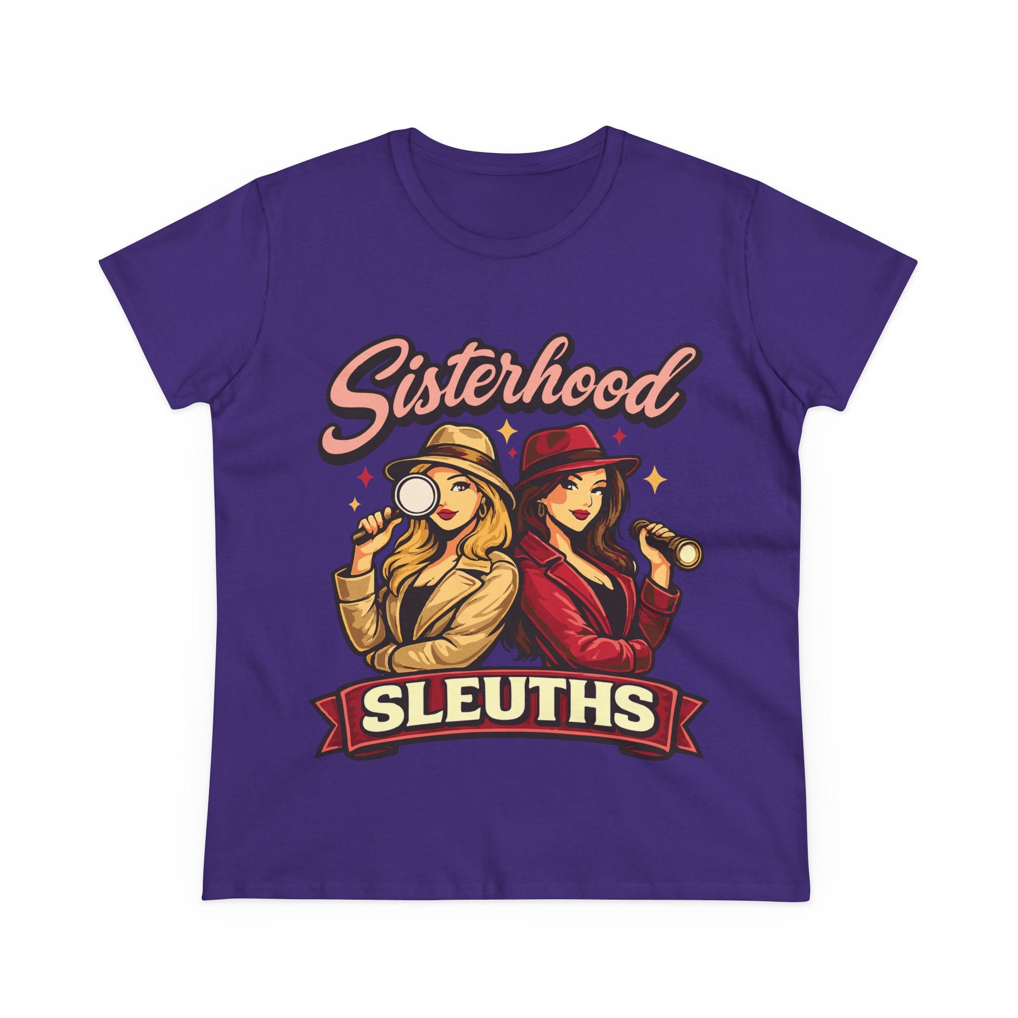 Sisterhood Sleuths Women's Tee — Retro Detective Graphic Shirt