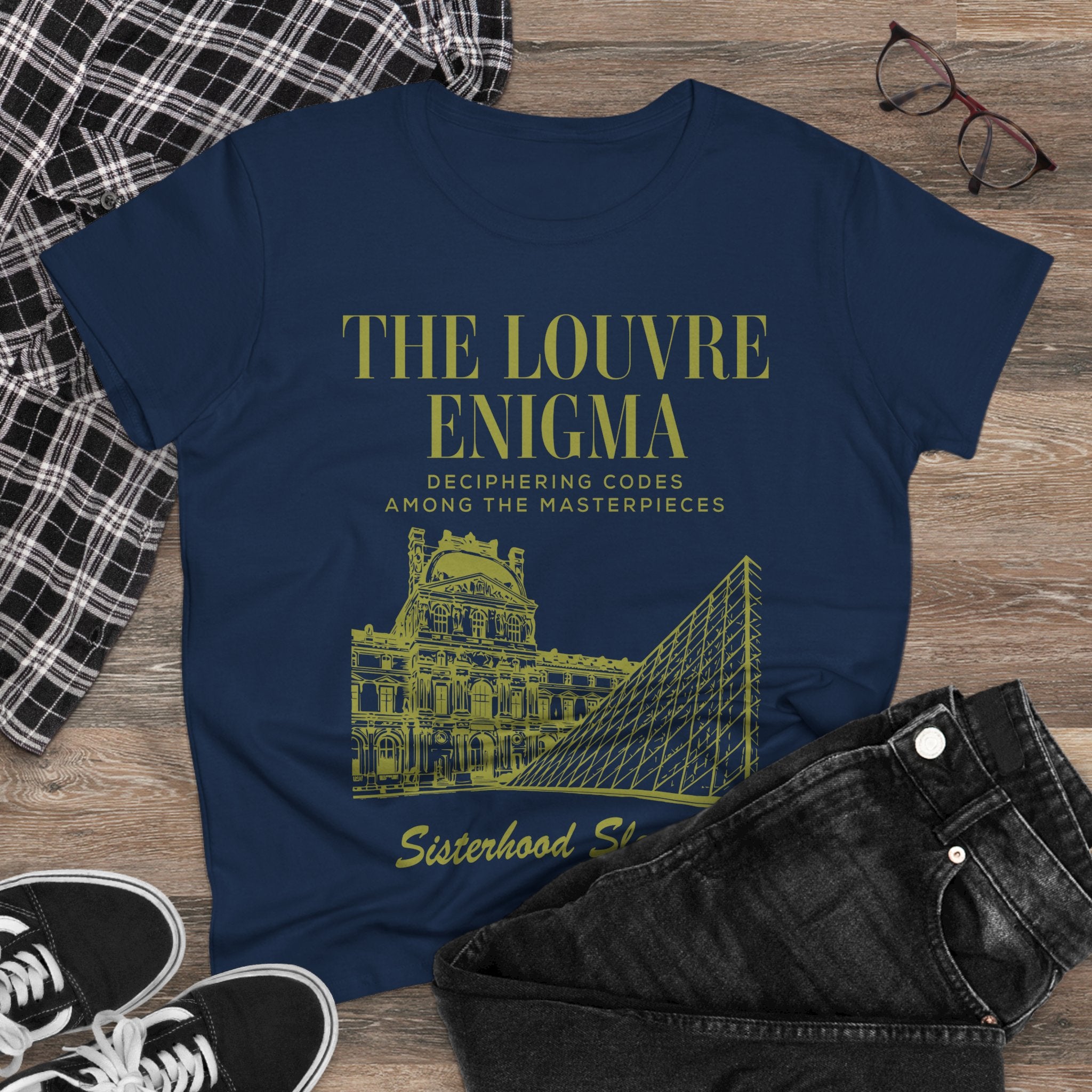 The Louvre Enigma Graphic Tee — Sisterhood Sleuths Museum Puzzle T‑Shirt
