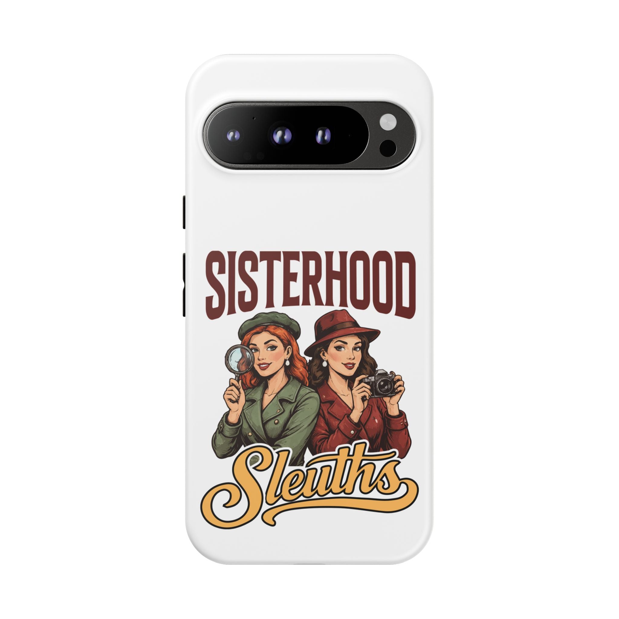 Sisterhood Sleuths Phone Case — Vintage Detective Duo Protective Cover