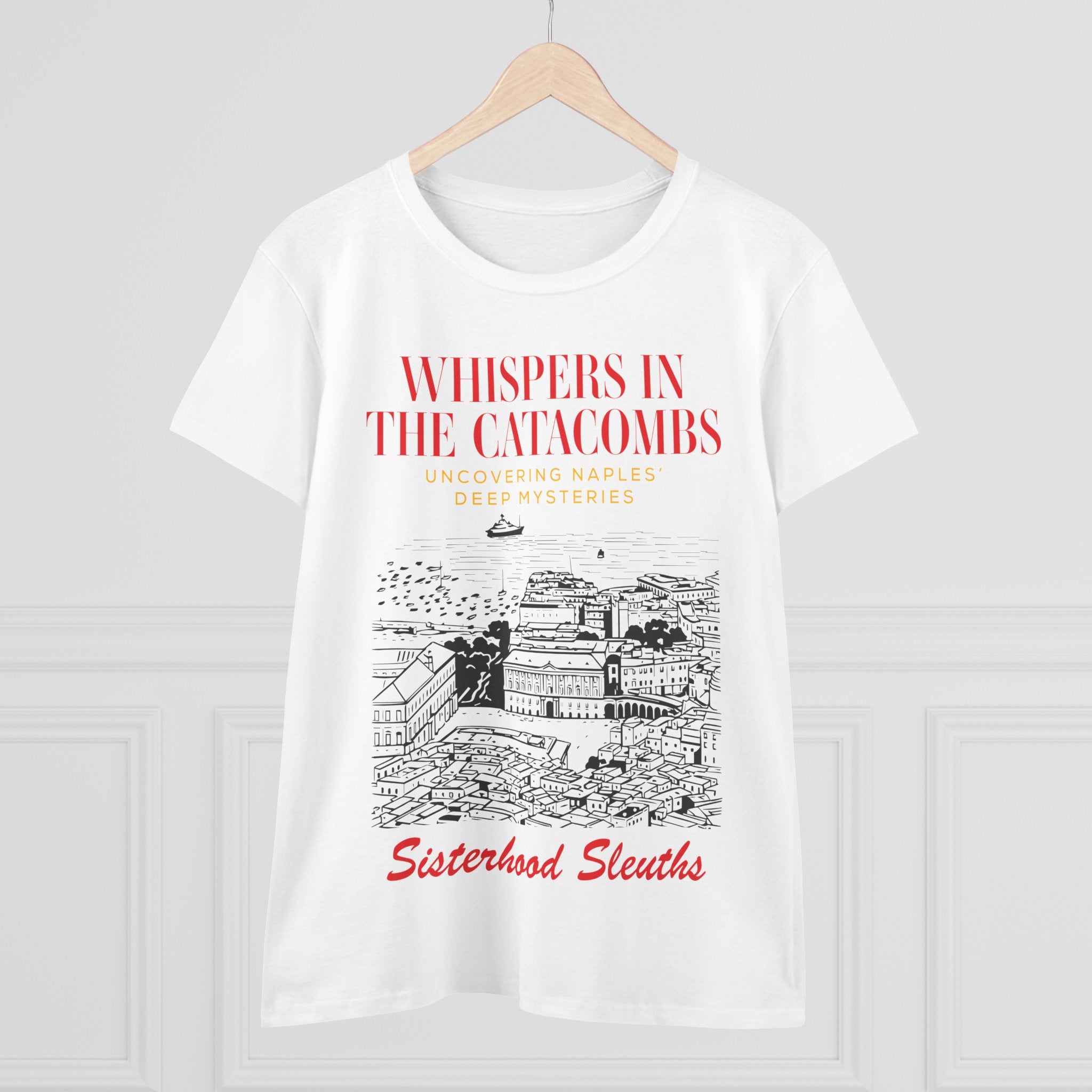 Whispers in the Catacombs Tee — Sisterhood Sleuths Mystery Book Shirt