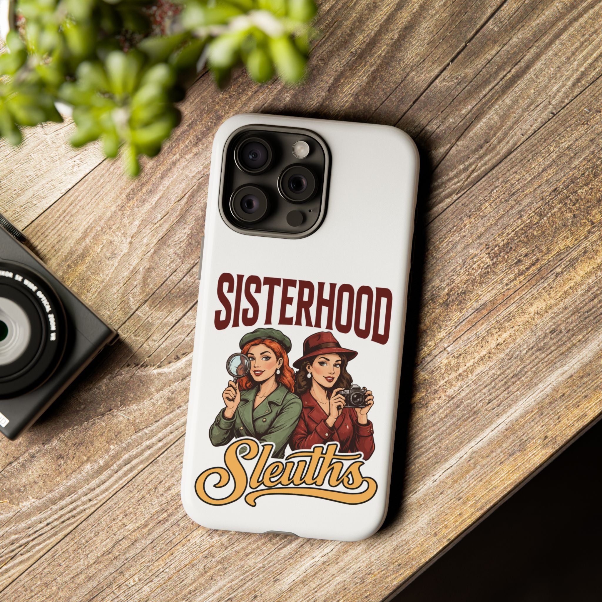 Sisterhood Sleuths Phone Case — Vintage Detective Duo Protective Cover
