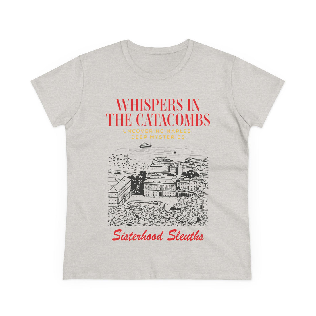 Whispers in the Catacombs Tee — Sisterhood Sleuths Mystery Book Shirt