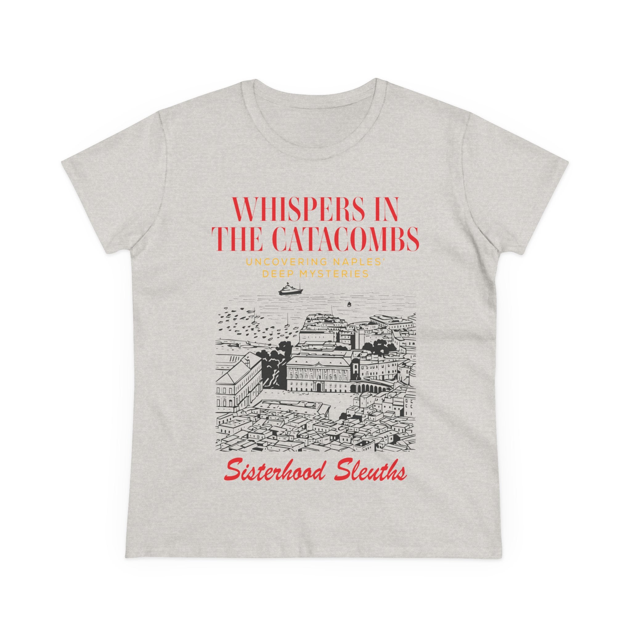 Whispers in the Catacombs Tee — Sisterhood Sleuths Mystery Book Shirt