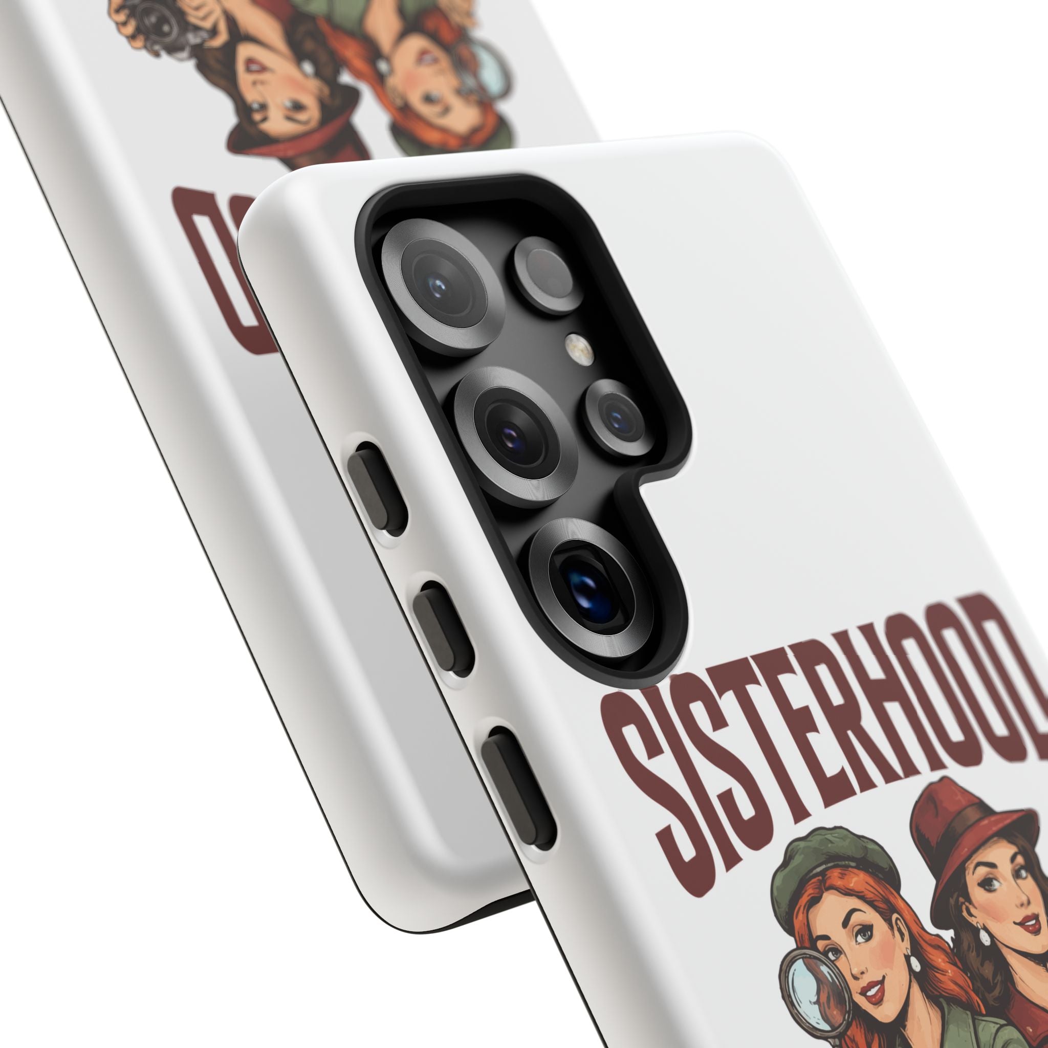 Sisterhood Sleuths Phone Case — Vintage Detective Duo Protective Cover