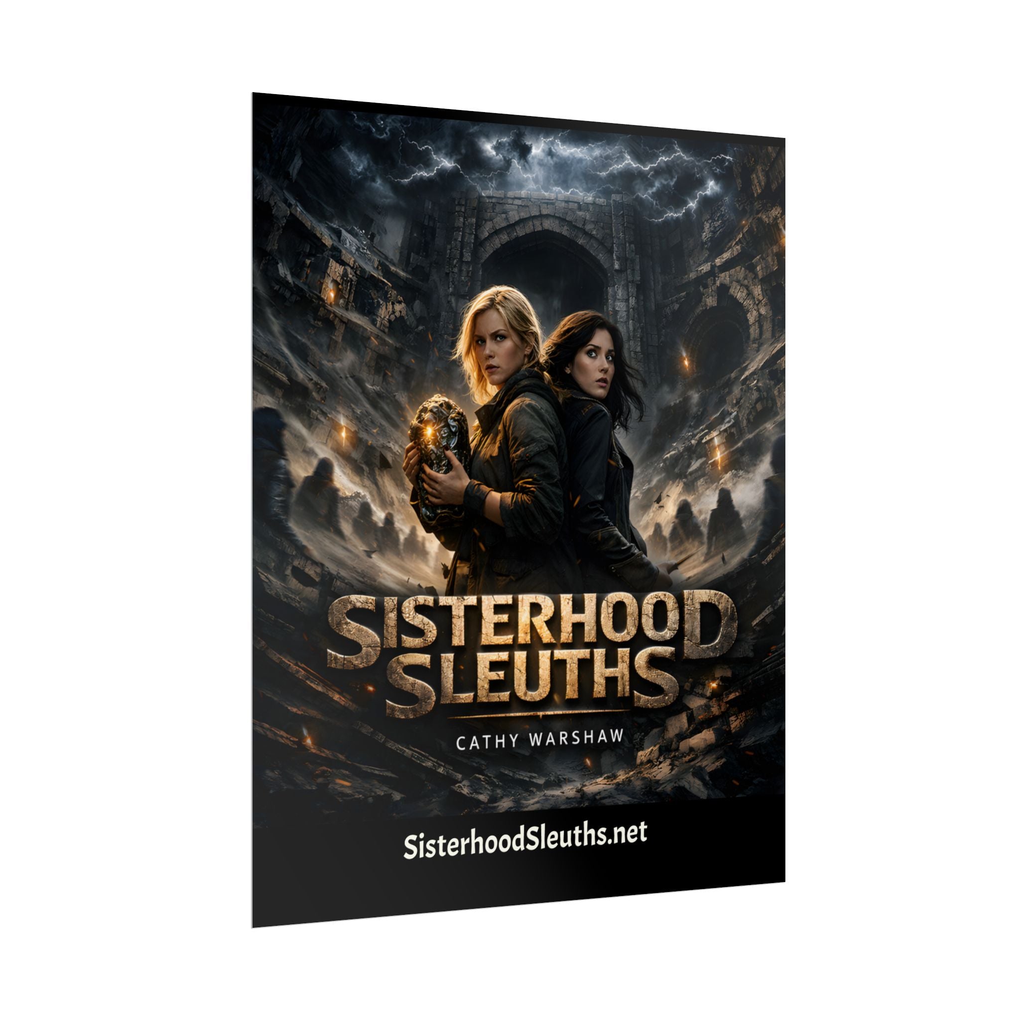 "Sisterhood Sleuths" Action Adventure Book Poster
