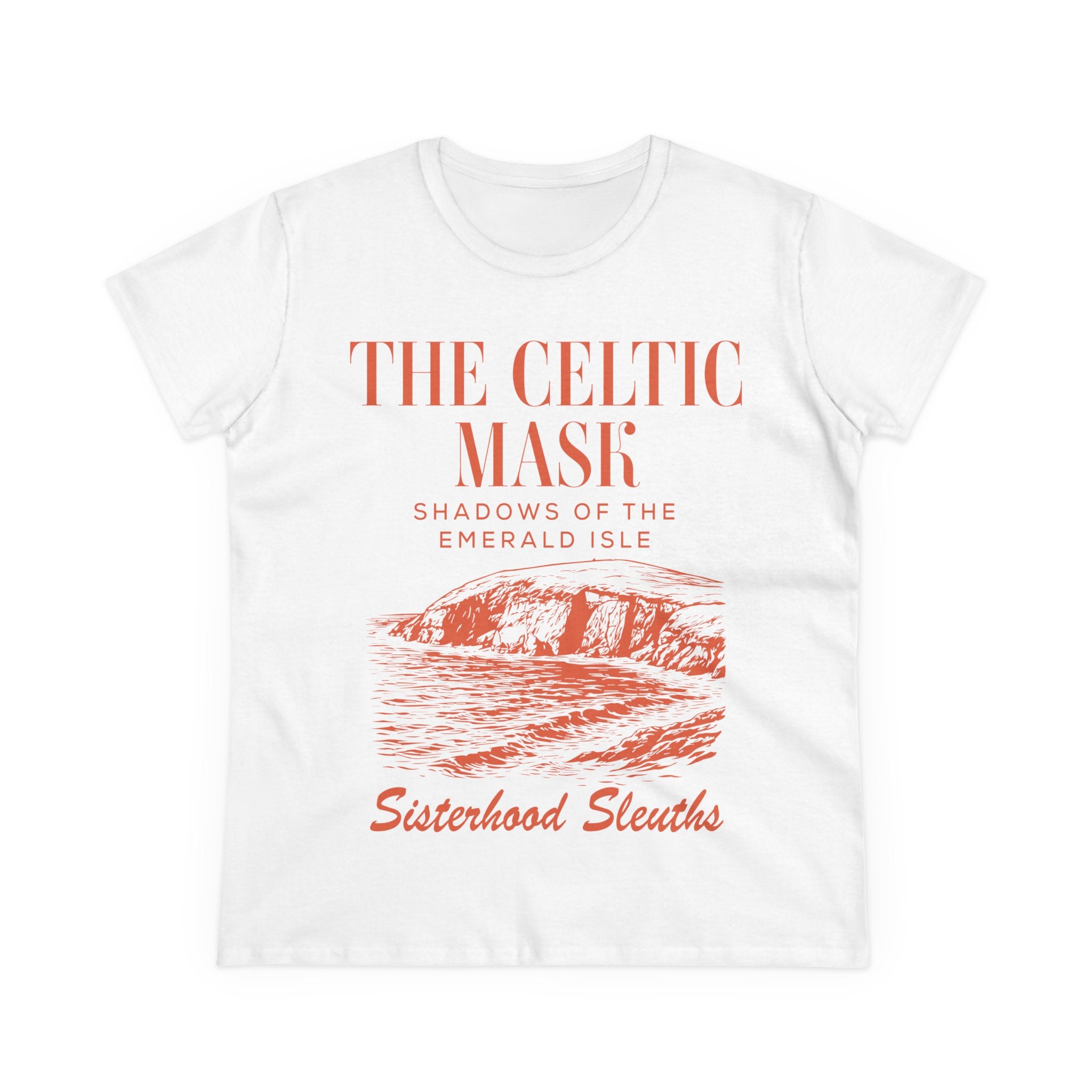 The Celtic Mask Tee — "Sisterhood Sleuths" Irish Mystery Graphic Shirt