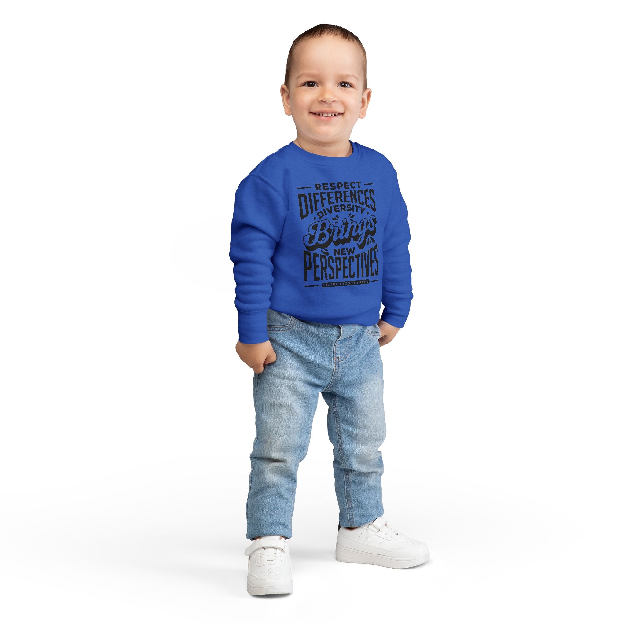 Toddler Sweatshirt - "Respect Differences, Diversity Brings New Perspectives" Inspirational Kids Pullover