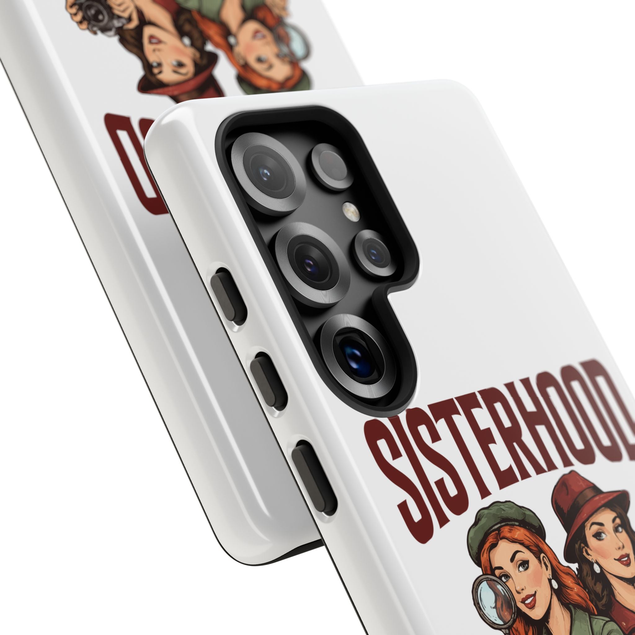 Sisterhood Sleuths Phone Case — Vintage Detective Duo Protective Cover