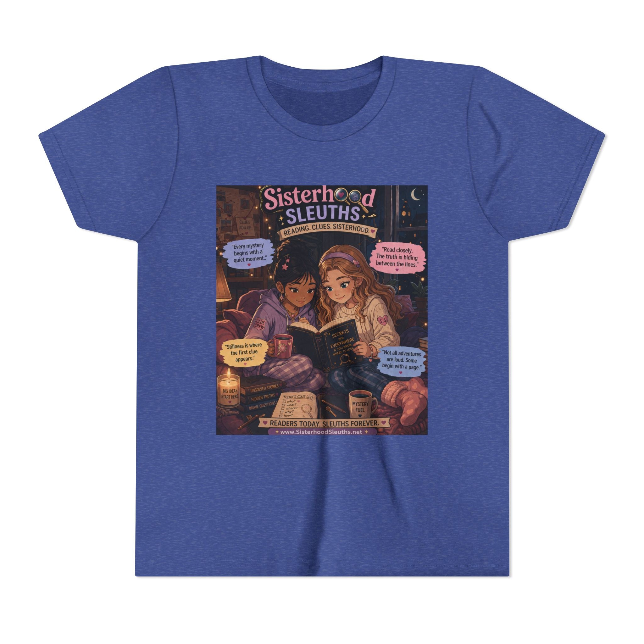 Youth Tee — "Sisterhood Sleuths" Cozy Mystery Book Club Graphic