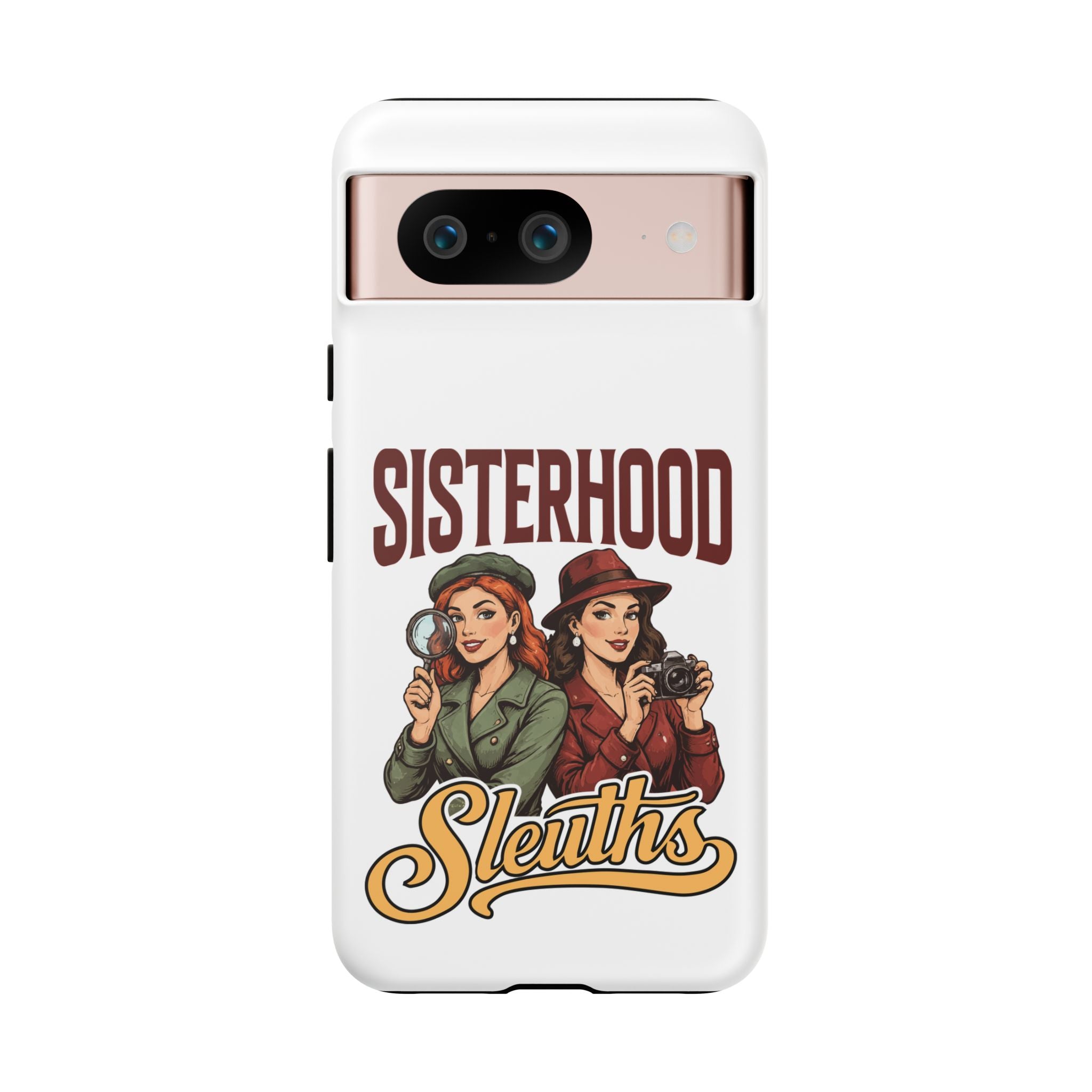 Sisterhood Sleuths Phone Case — Vintage Detective Duo Protective Cover