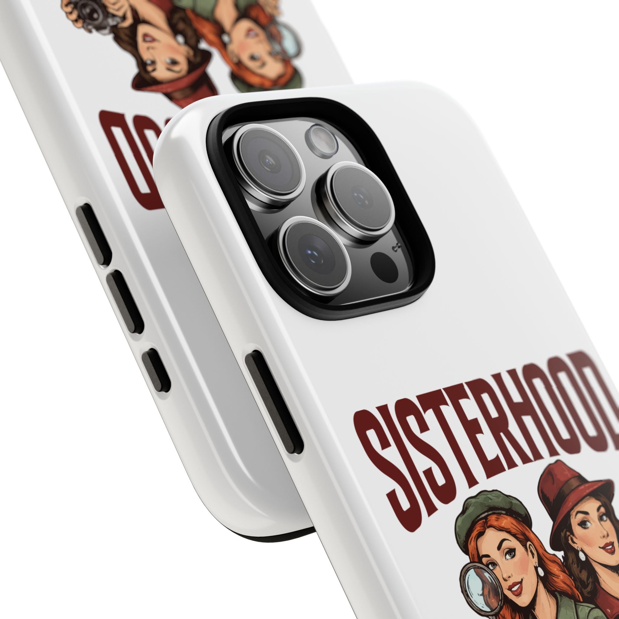 Sisterhood Sleuths Phone Case — Vintage Detective Duo Protective Cover
