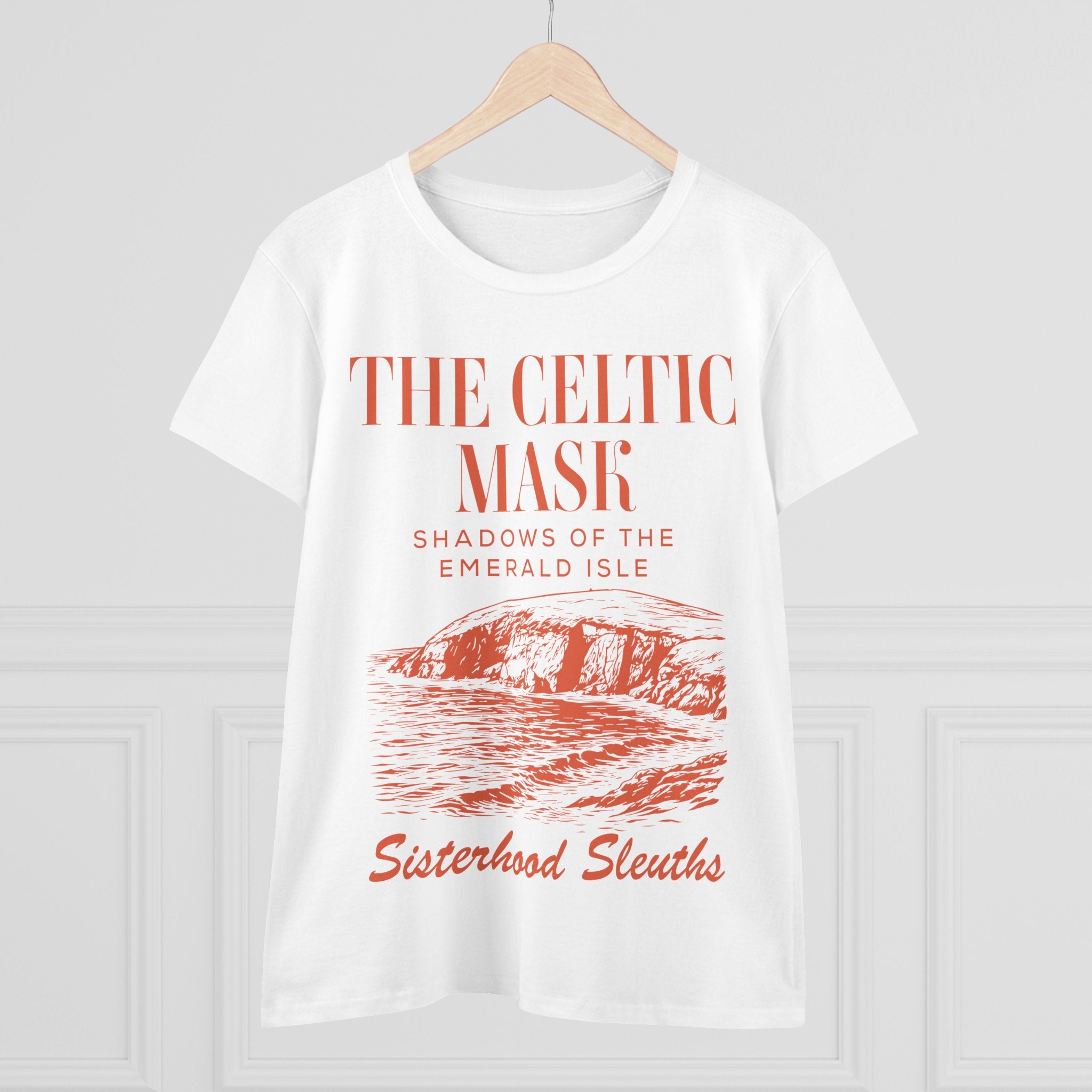 The Celtic Mask Tee — "Sisterhood Sleuths" Irish Mystery Graphic Shirt