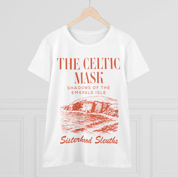 The Celtic Mask Tee — "Sisterhood Sleuths" Irish Mystery Graphic Shirt