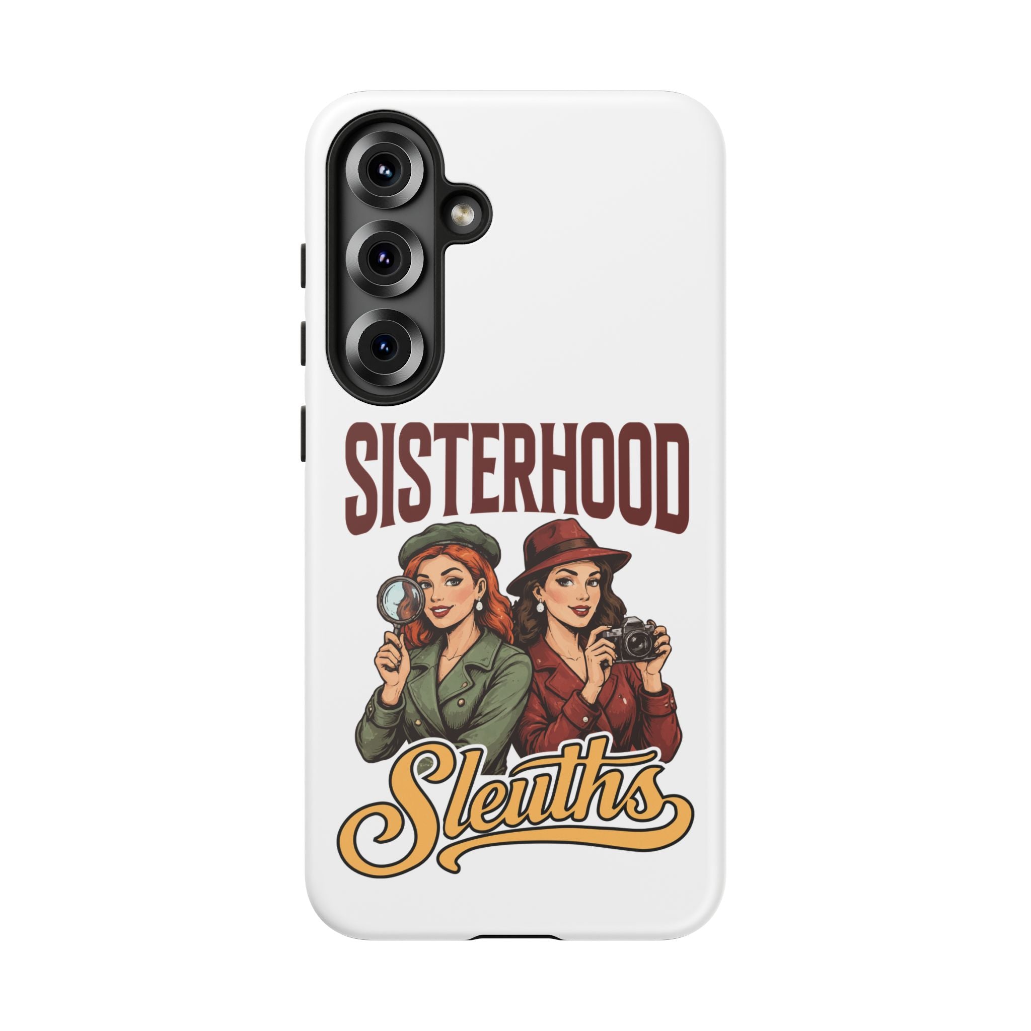 Sisterhood Sleuths Phone Case — Vintage Detective Duo Protective Cover