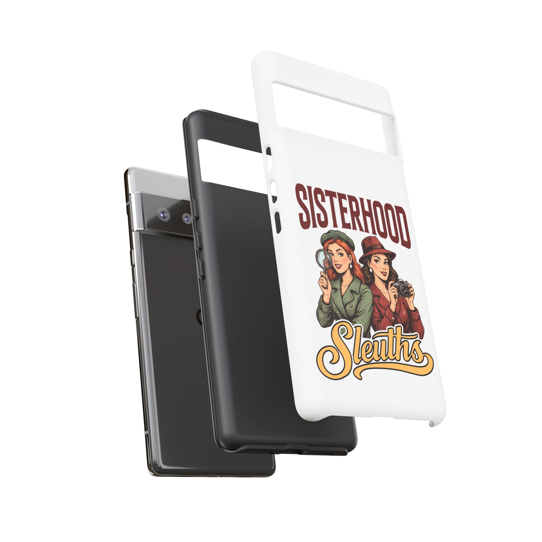 Sisterhood Sleuths Phone Case — Vintage Detective Duo Protective Cover