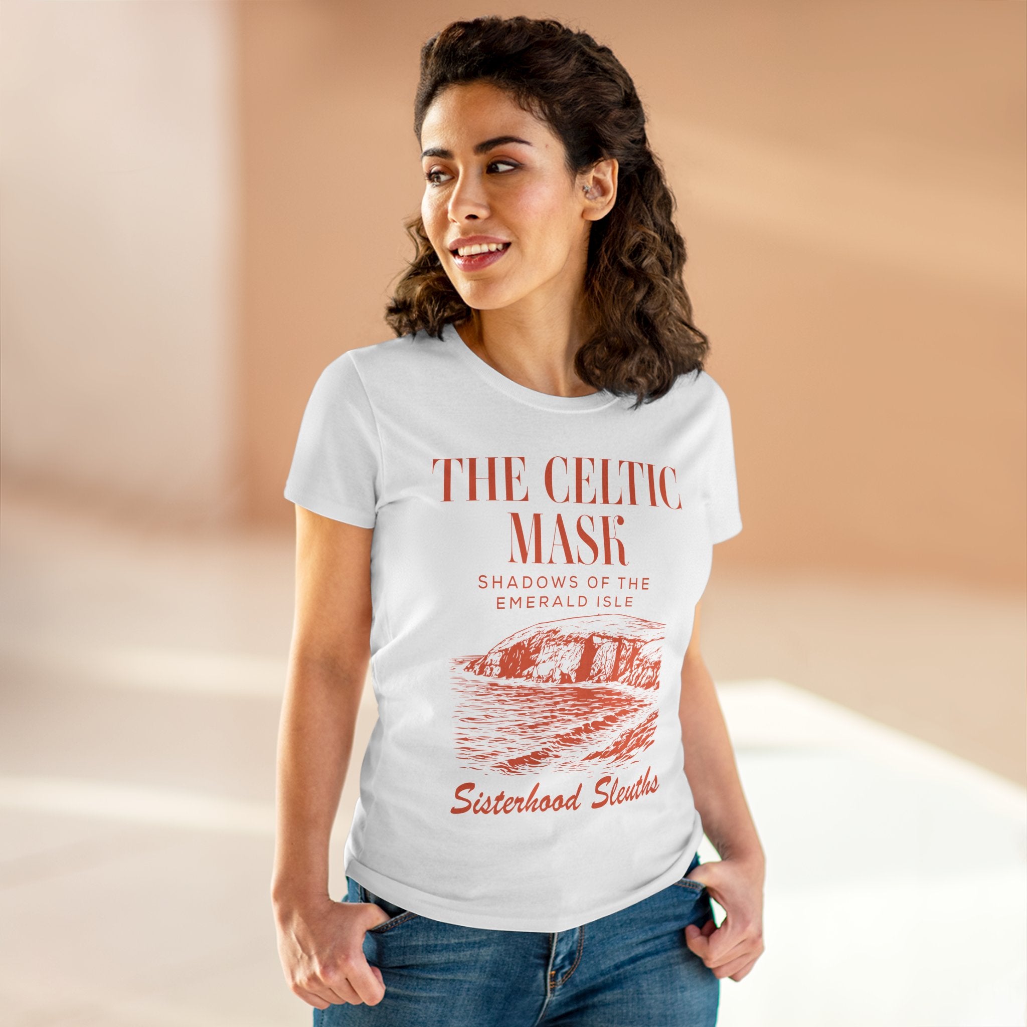 The Celtic Mask Tee — "Sisterhood Sleuths" Irish Mystery Graphic Shirt