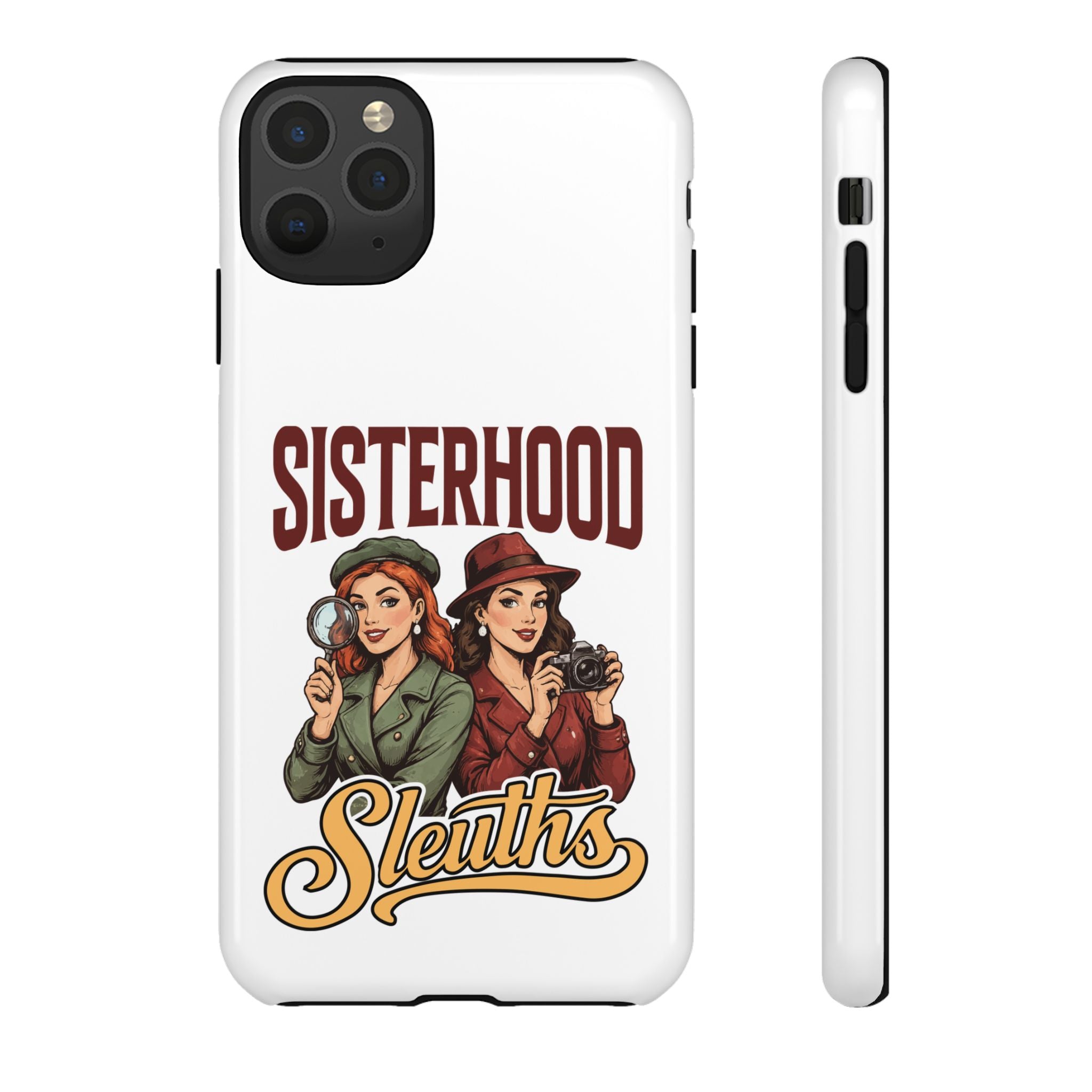 Sisterhood Sleuths Phone Case — Vintage Detective Duo Protective Cover