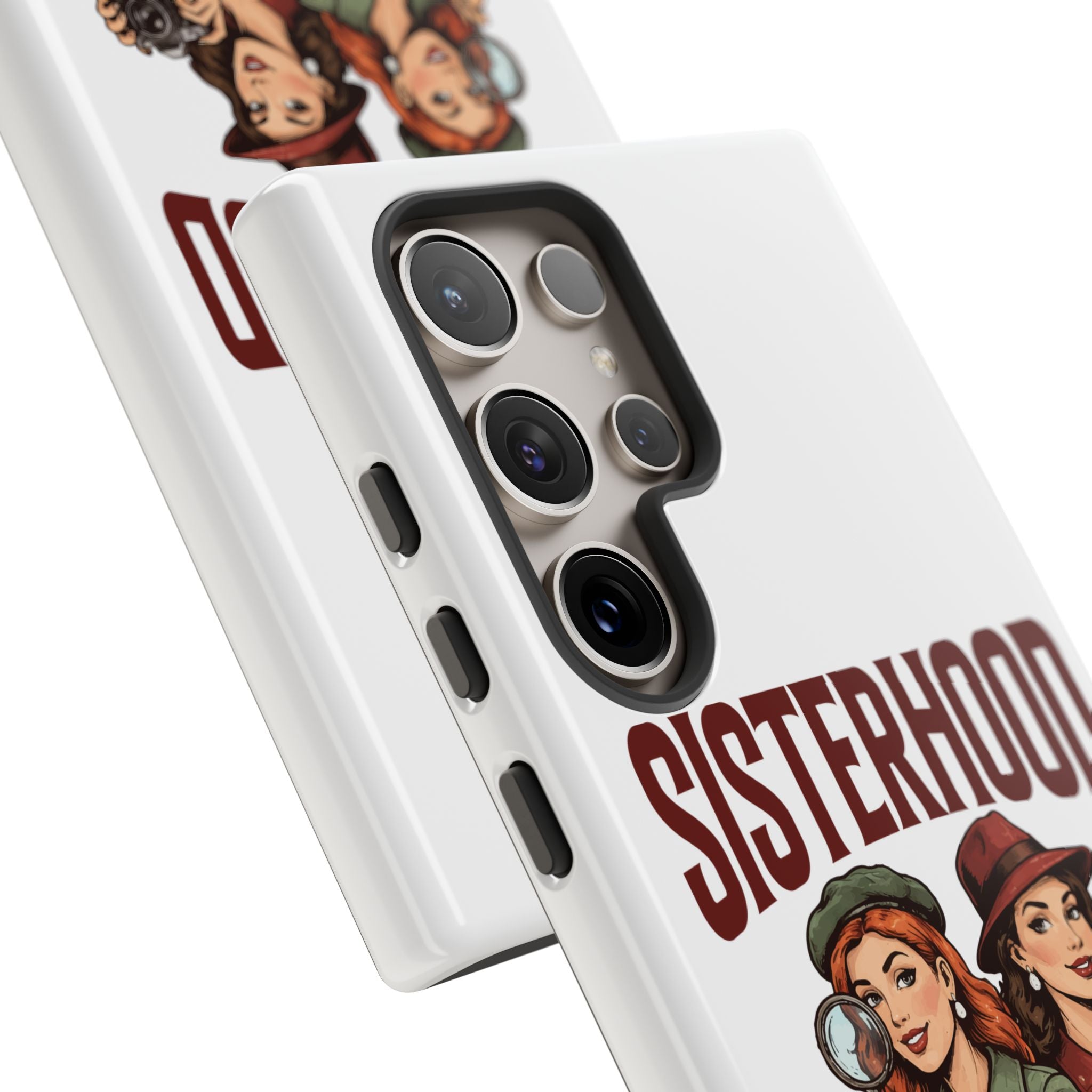 Sisterhood Sleuths Phone Case — Vintage Detective Duo Protective Cover