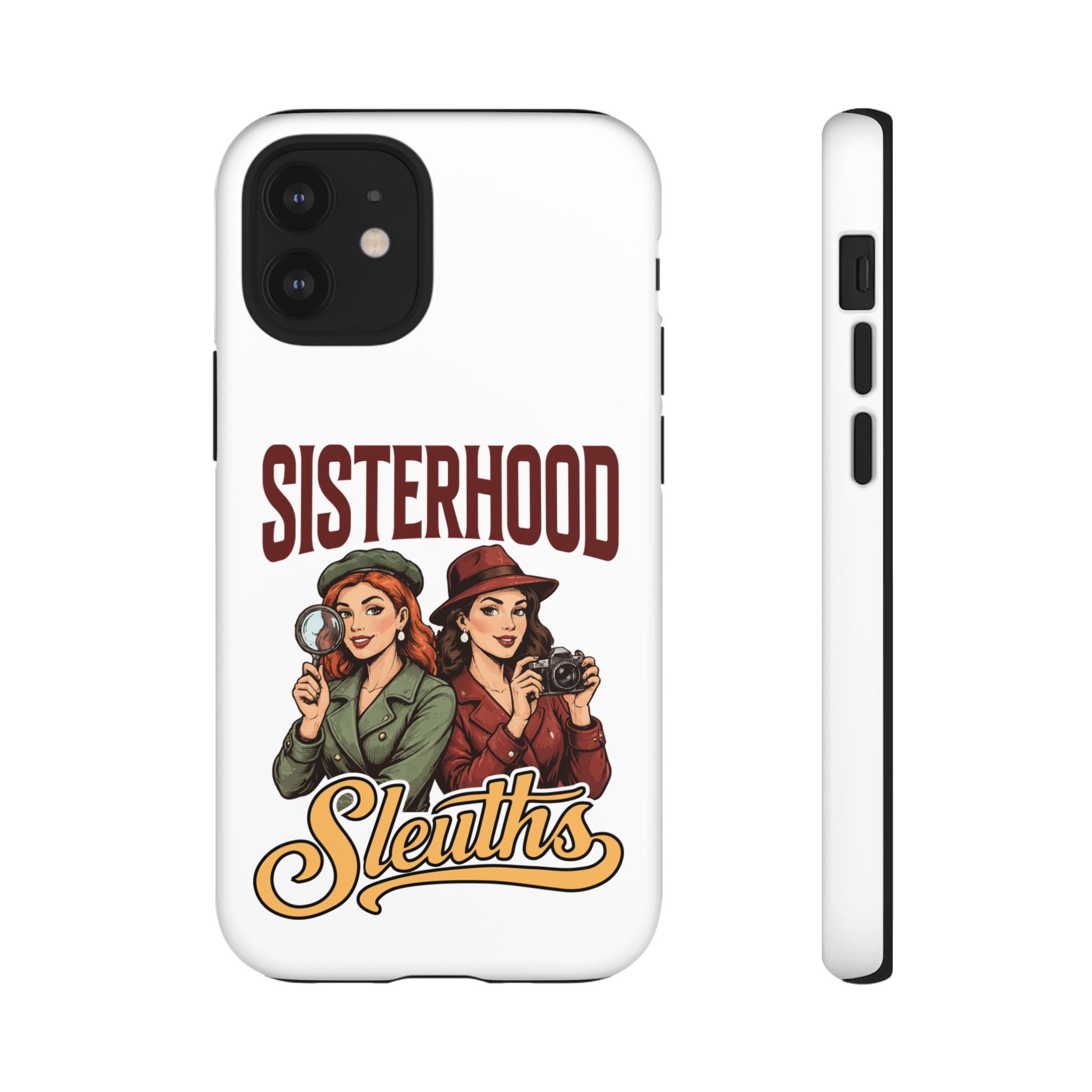 Sisterhood Sleuths Phone Case — Vintage Detective Duo Protective Cover