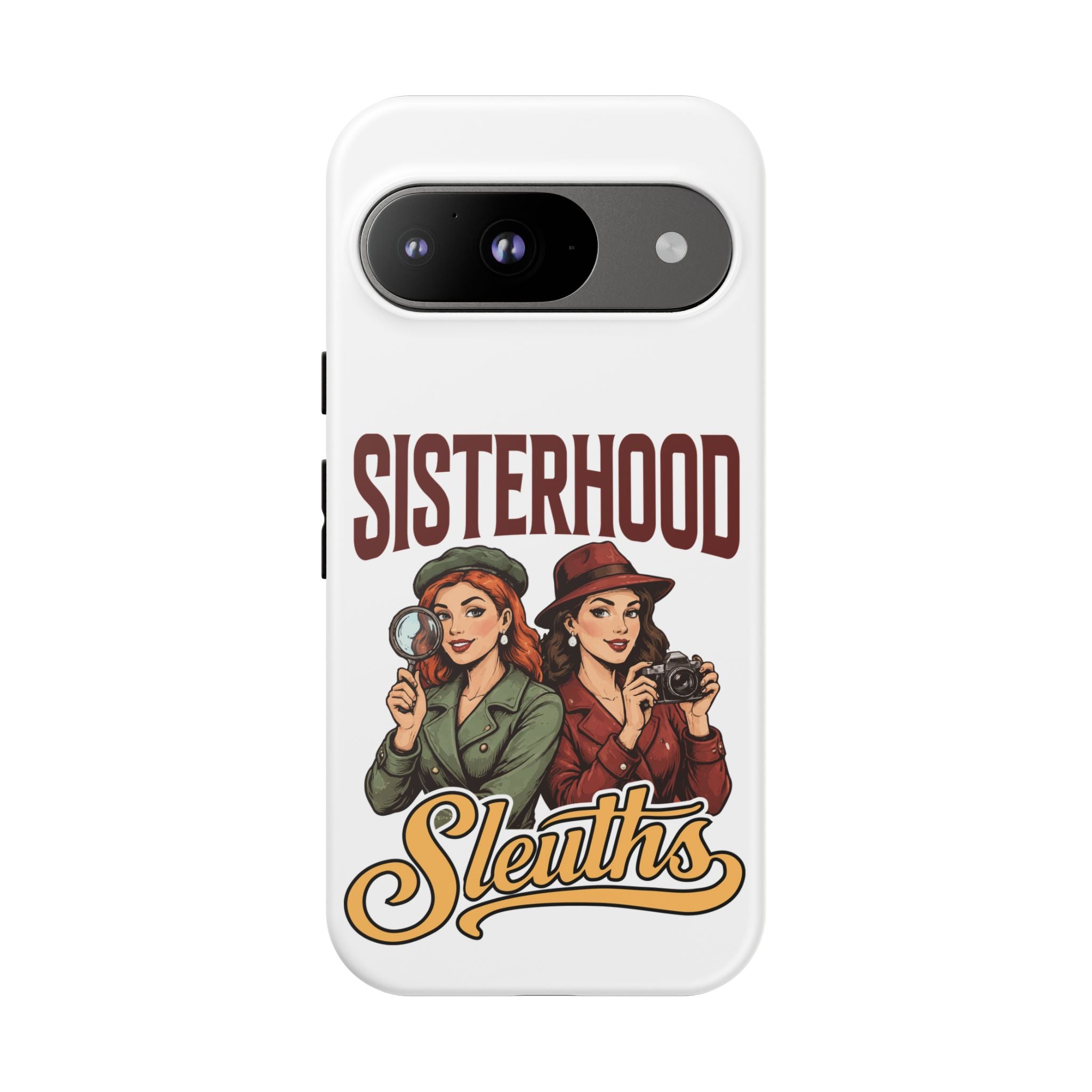 Sisterhood Sleuths Phone Case — Vintage Detective Duo Protective Cover