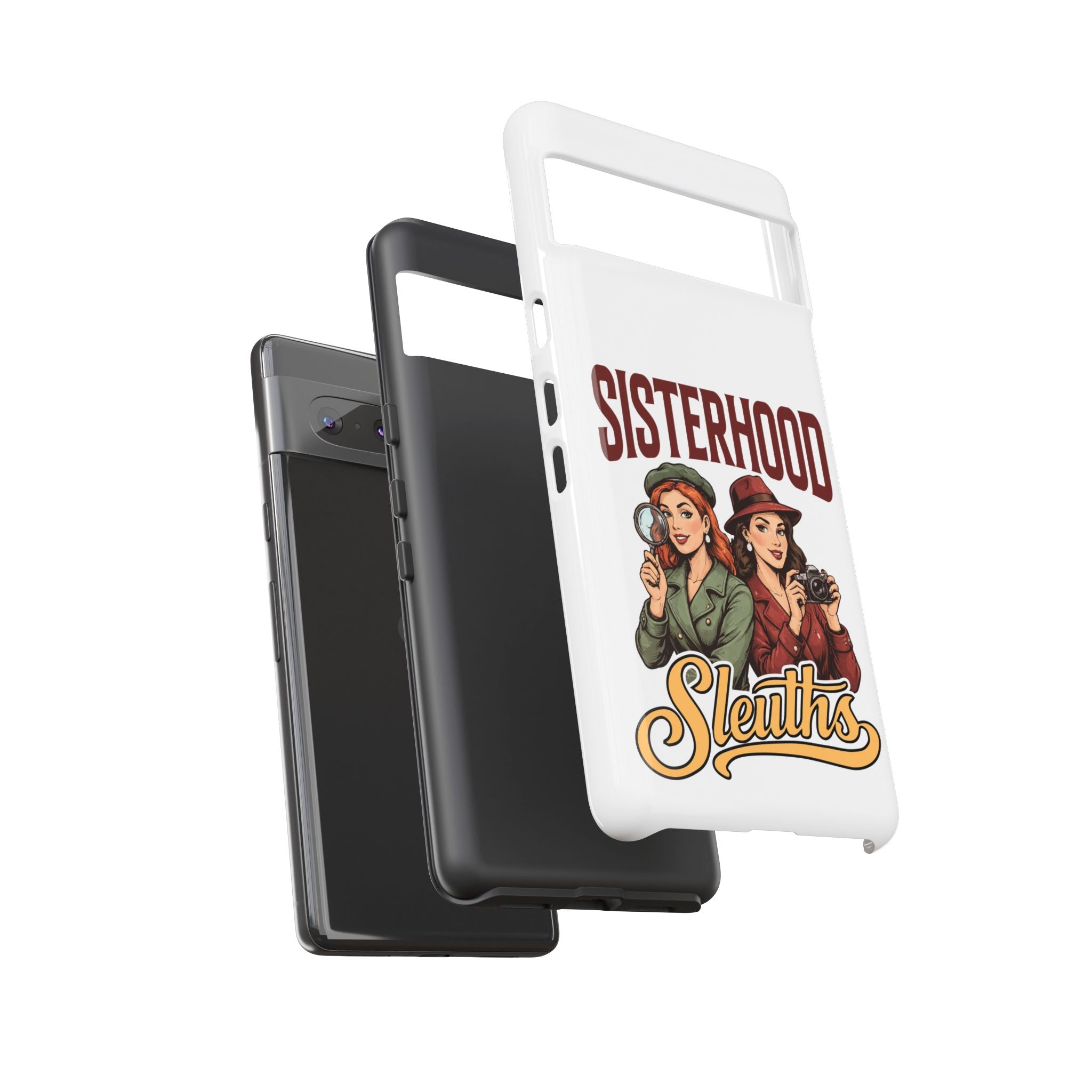 Sisterhood Sleuths Phone Case — Vintage Detective Duo Protective Cover