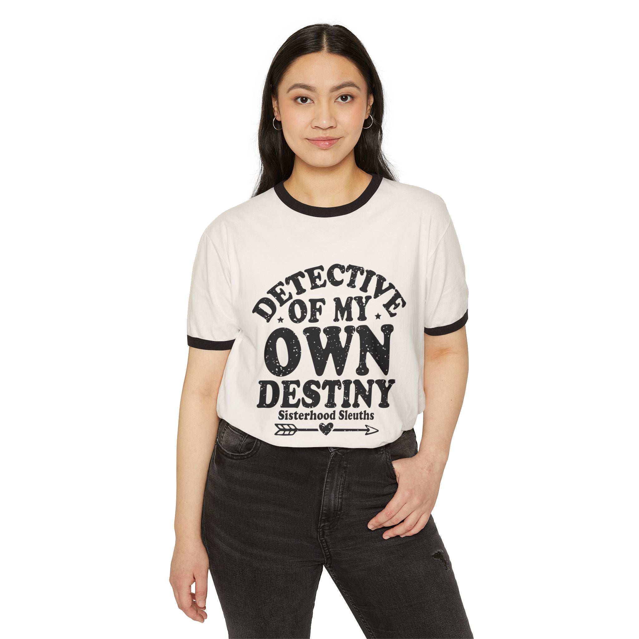 Detective of My Own Destiny Unisex Cotton Ringer T-Shirt, Empowerment Tee