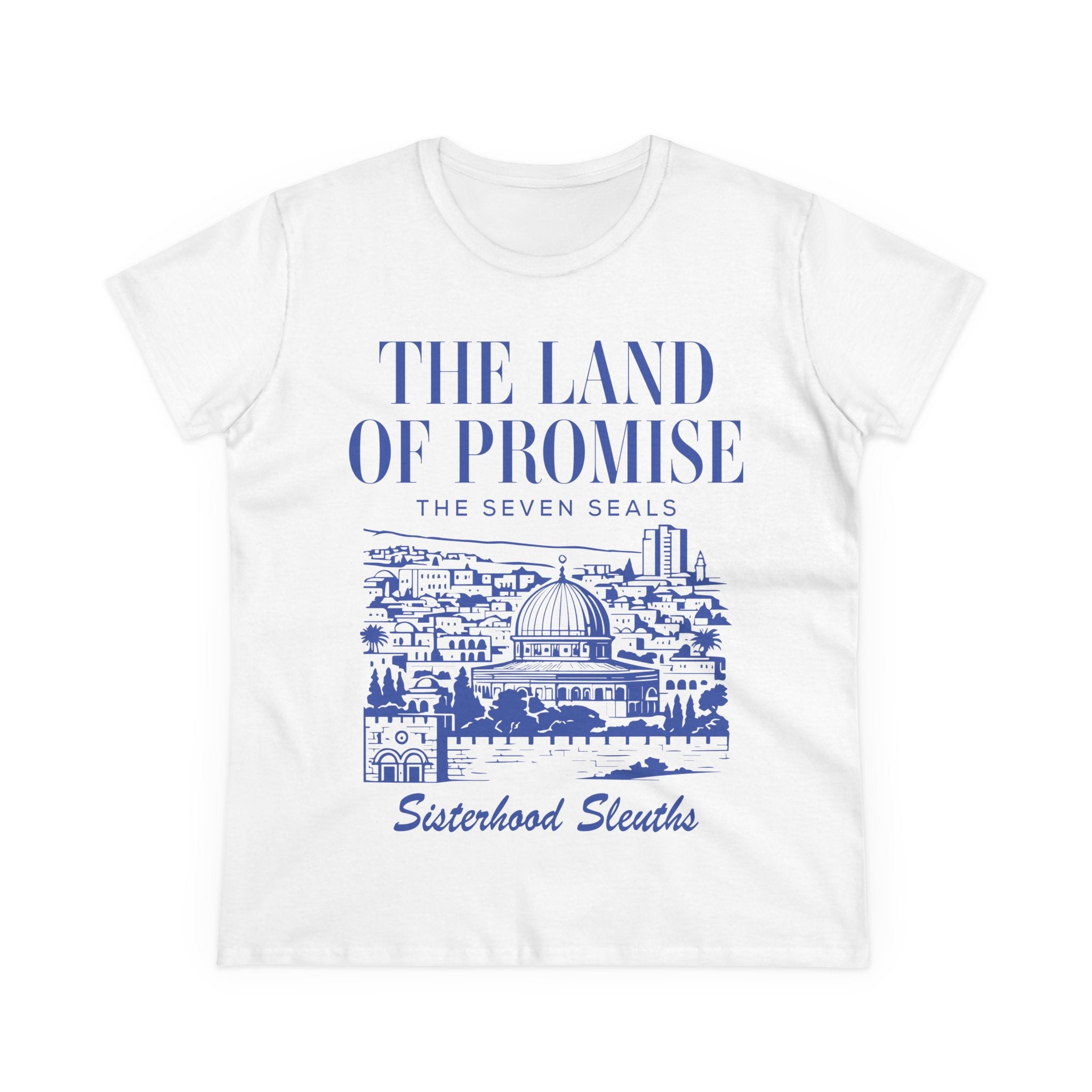 The Land of Promise Tee — "The Seven Seals" Sisterhood Sleuths Graphic Shirt