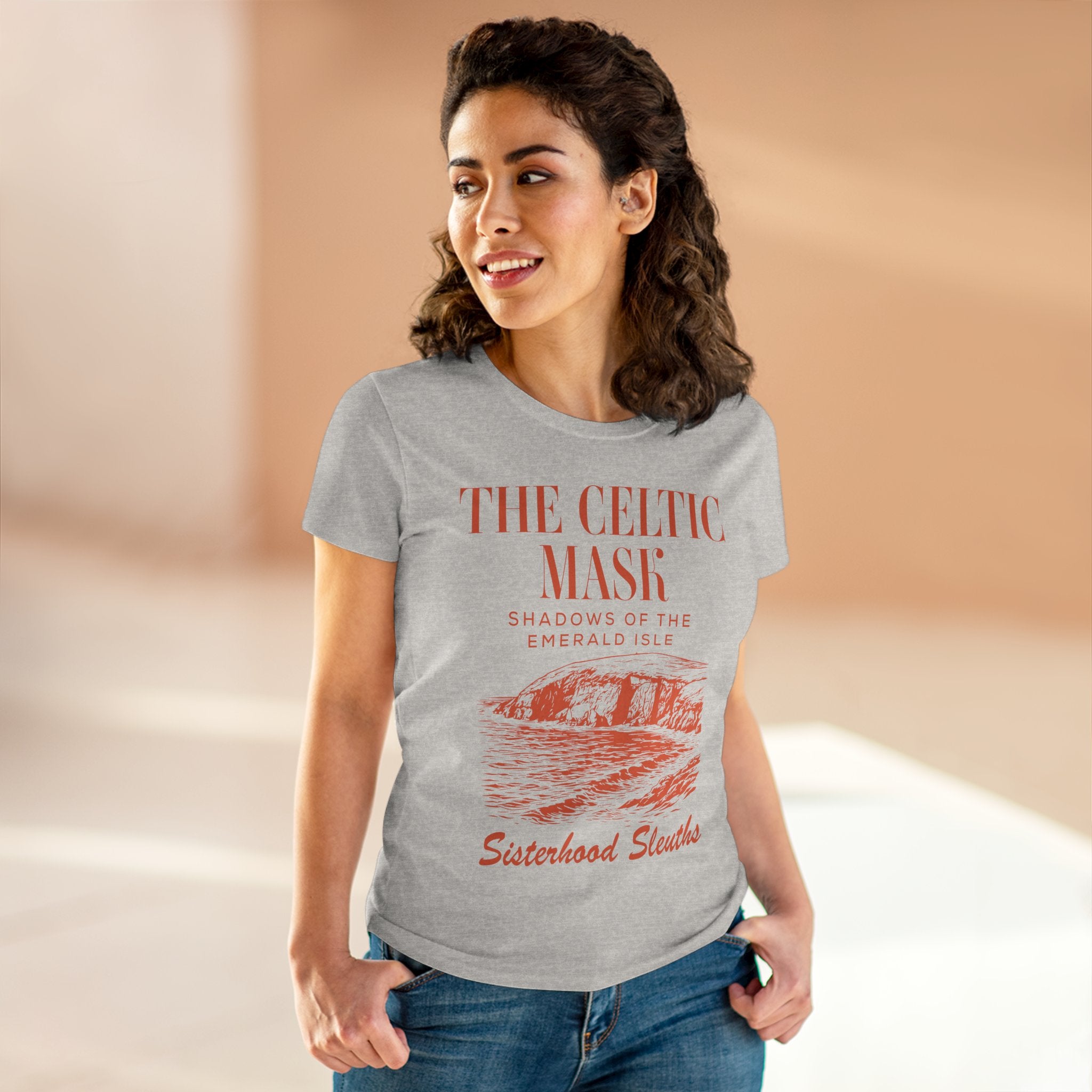 The Celtic Mask Tee — "Sisterhood Sleuths" Irish Mystery Graphic Shirt