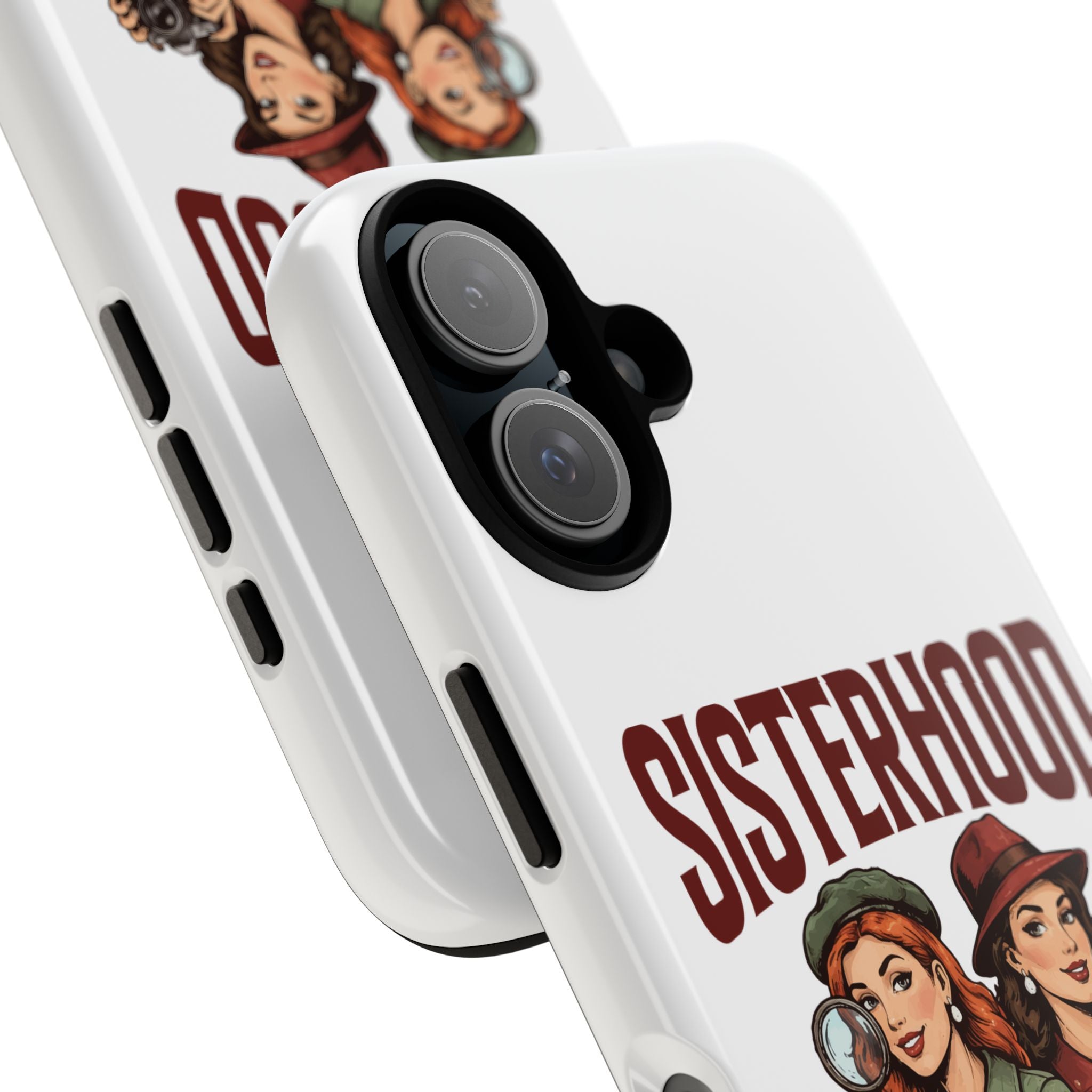Sisterhood Sleuths Phone Case — Vintage Detective Duo Protective Cover
