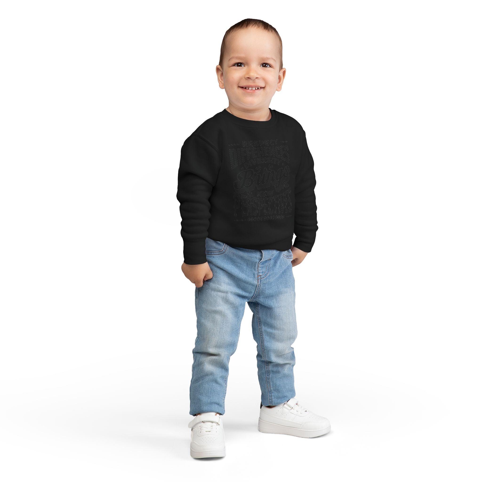 Toddler Sweatshirt - "Respect Differences, Diversity Brings New Perspectives" Inspirational Kids Pullover