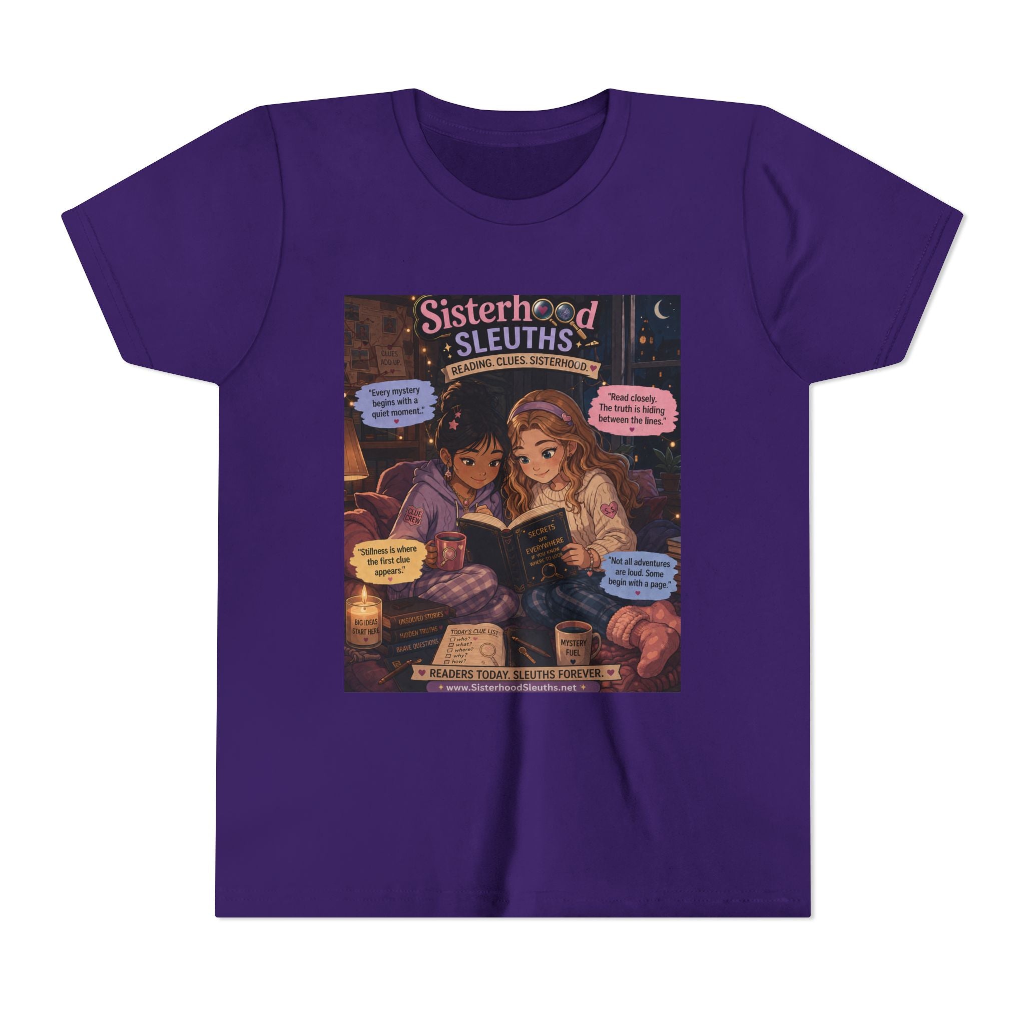 Youth Tee — "Sisterhood Sleuths" Cozy Mystery Book Club Graphic