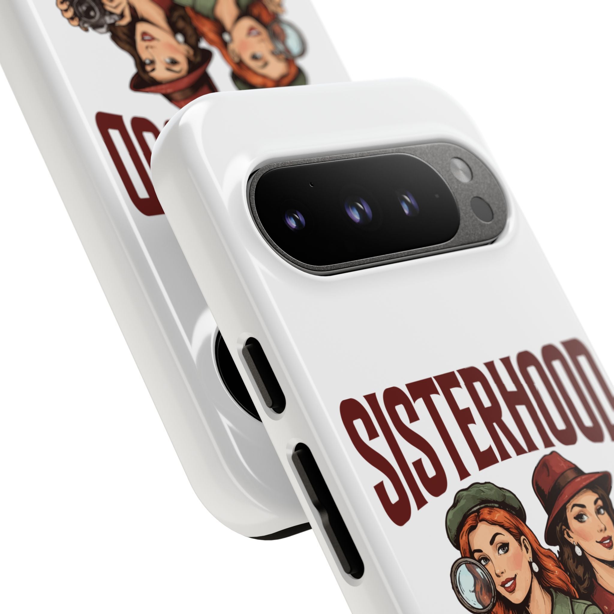 Sisterhood Sleuths Phone Case — Vintage Detective Duo Protective Cover