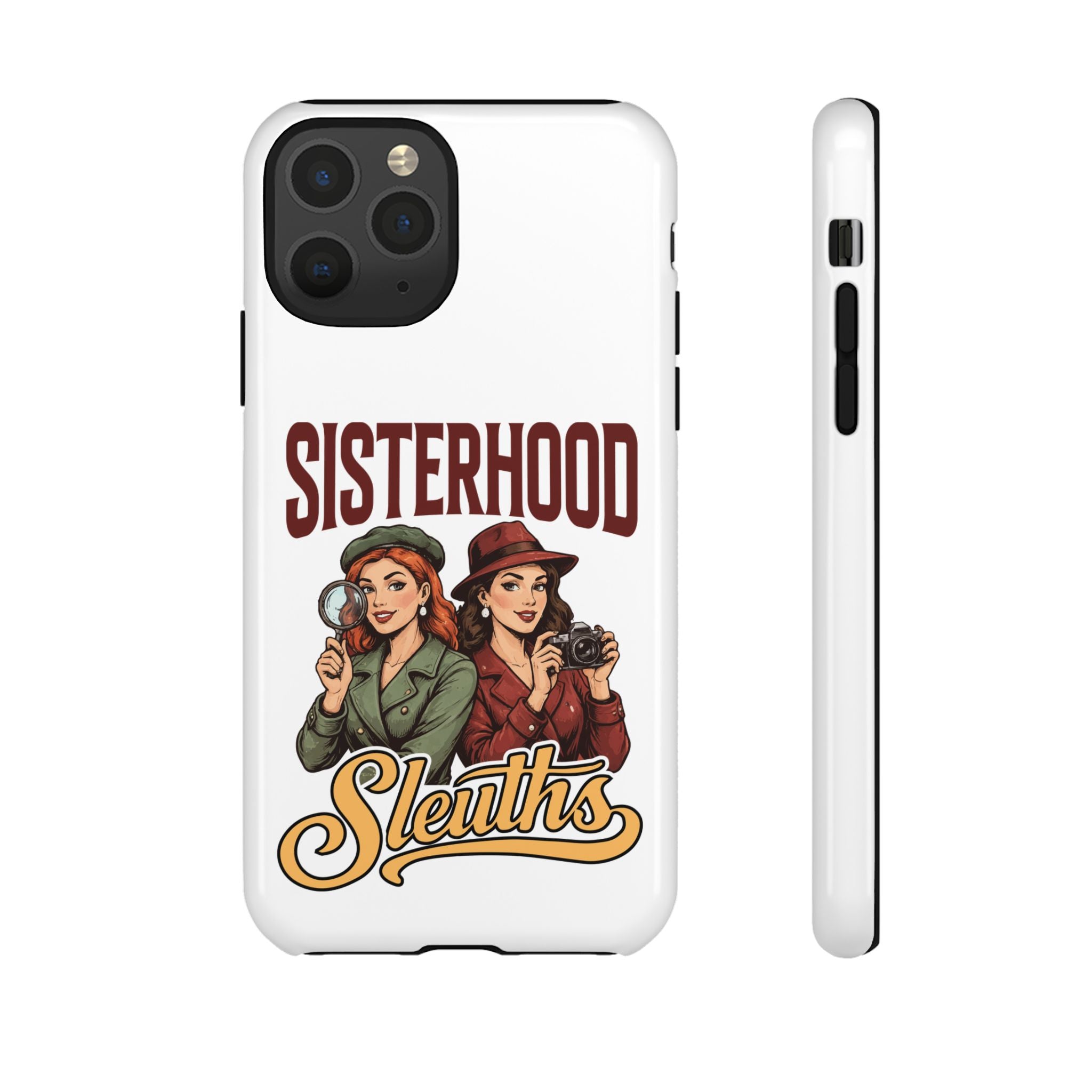 Sisterhood Sleuths Phone Case — Vintage Detective Duo Protective Cover
