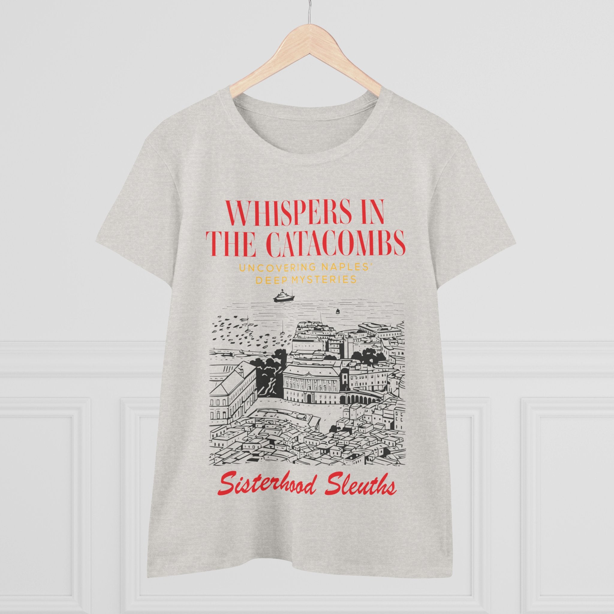 Whispers in the Catacombs Tee — Sisterhood Sleuths Mystery Book Shirt
