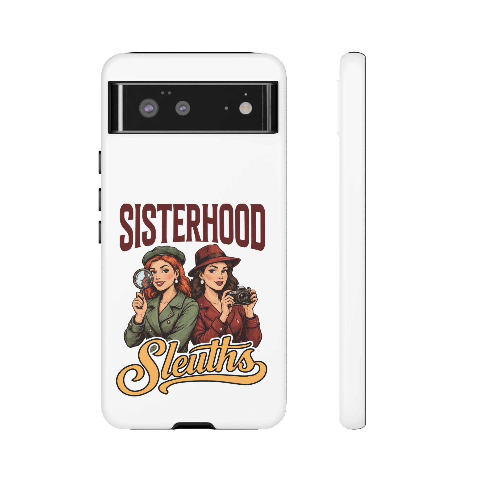 Sisterhood Sleuths Phone Case — Vintage Detective Duo Protective Cover