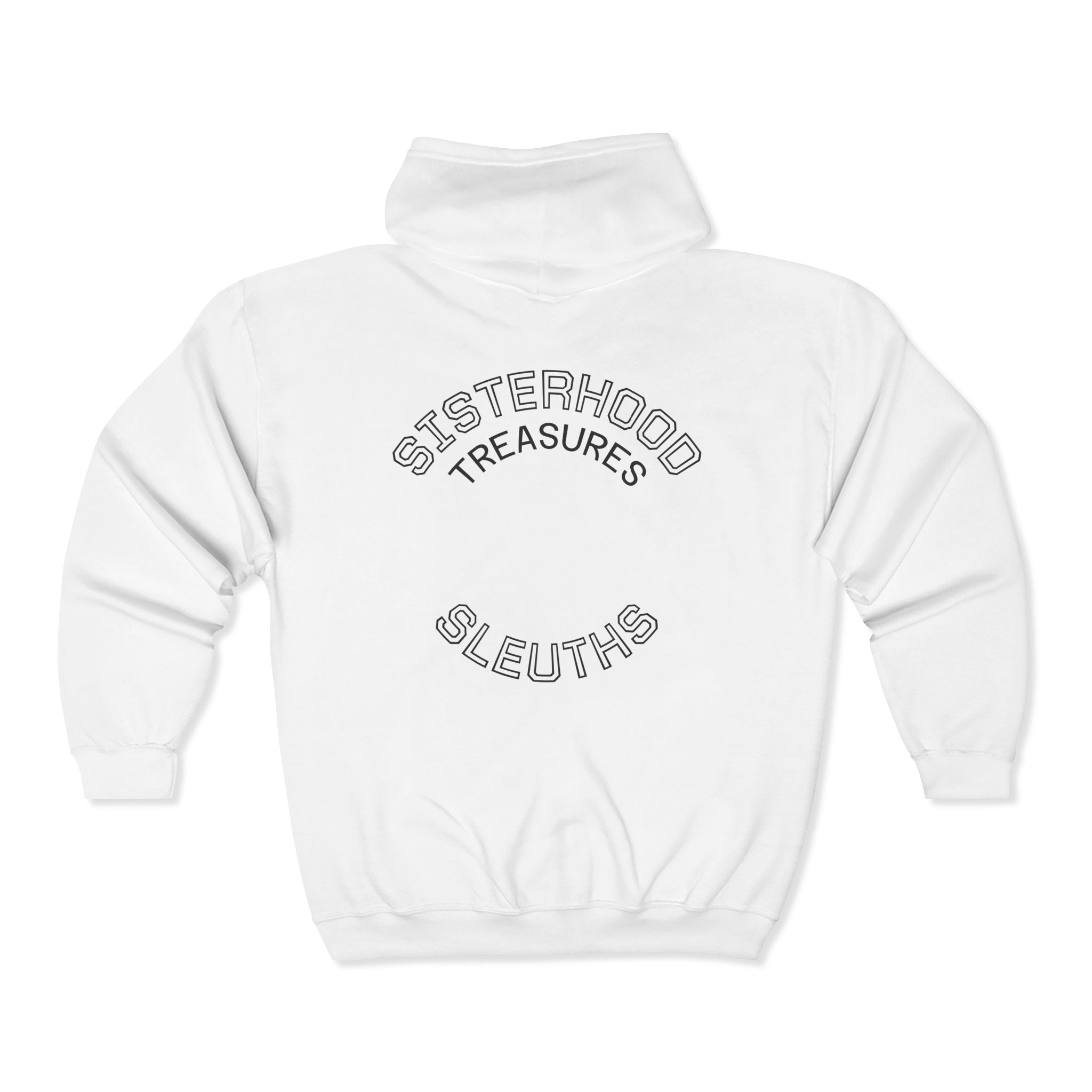 Sisterhood Sleuths Full Zip Hoodie - Cozy Gift for Women, Perfect for Friends' Gatherings, Casual Outfits, Mother’s Day, Detective Parties